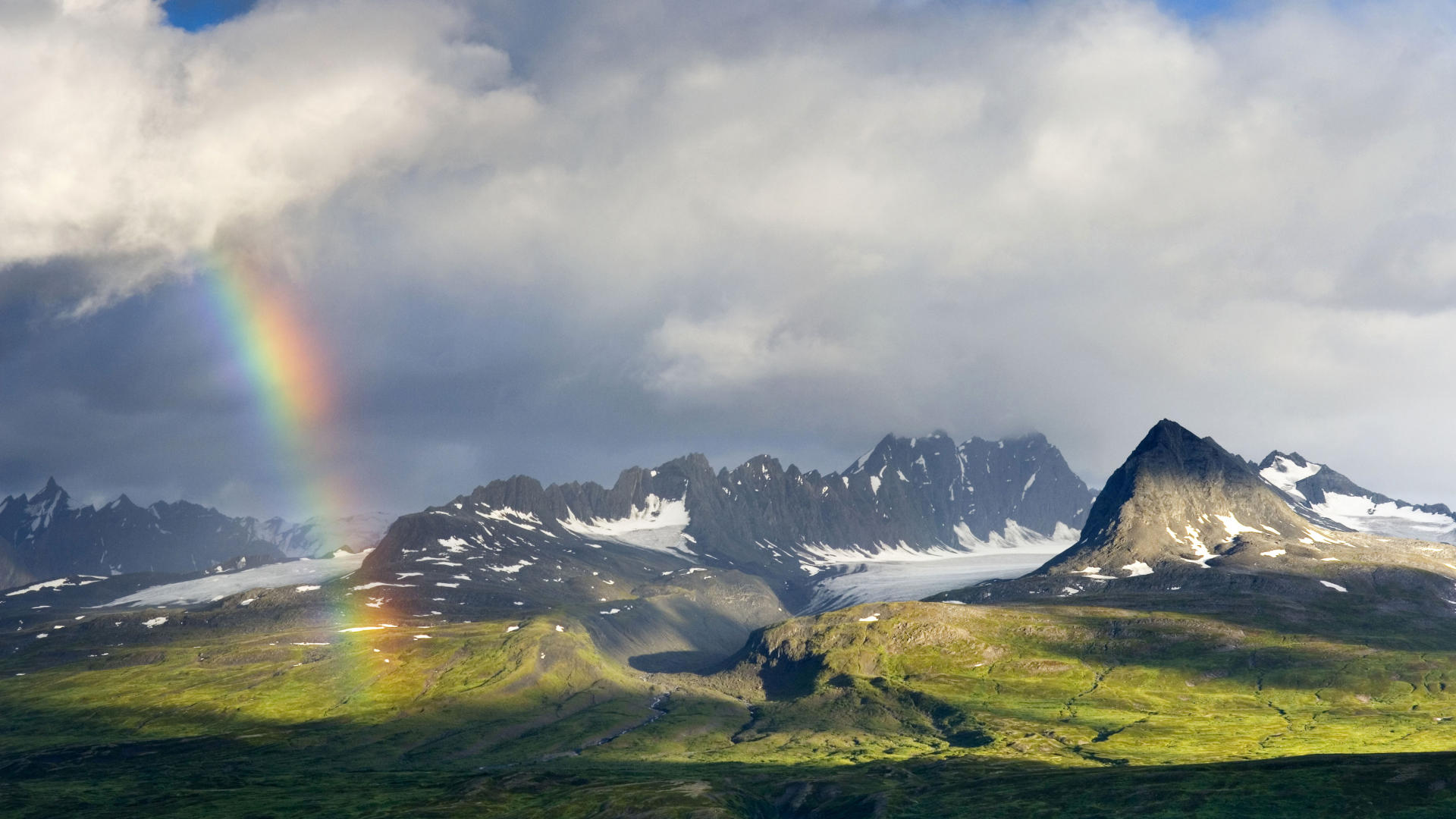 радуга, горы, после