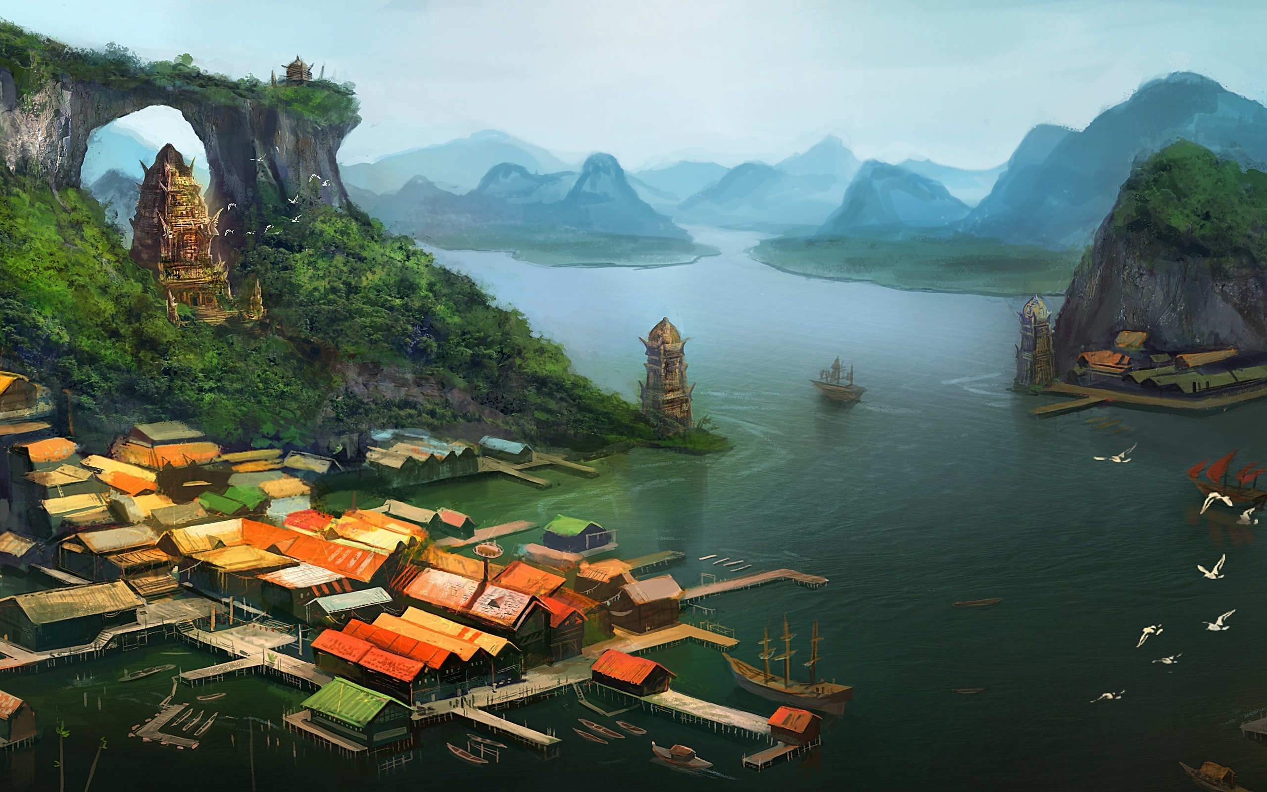 море, вид, art