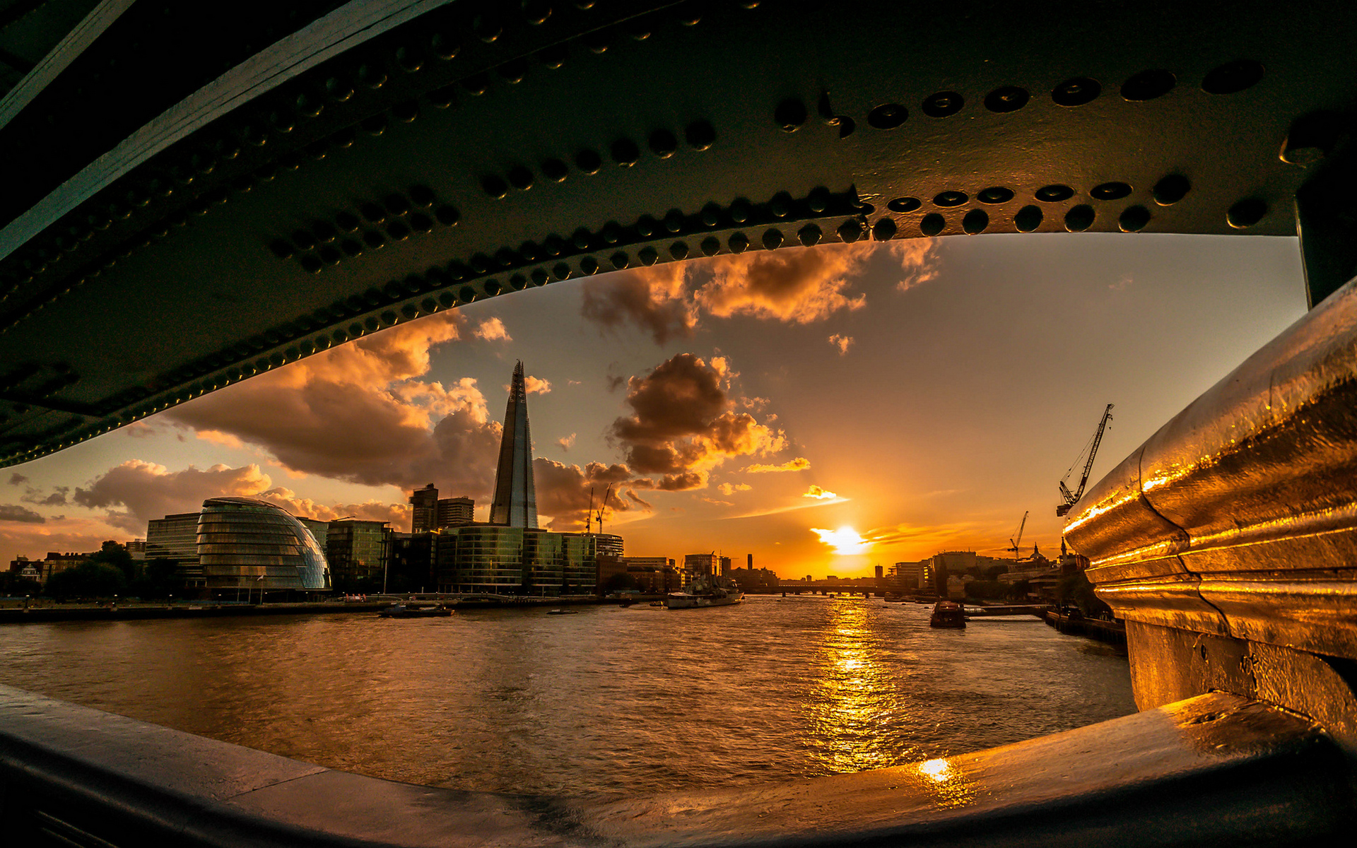 закат, london, мост