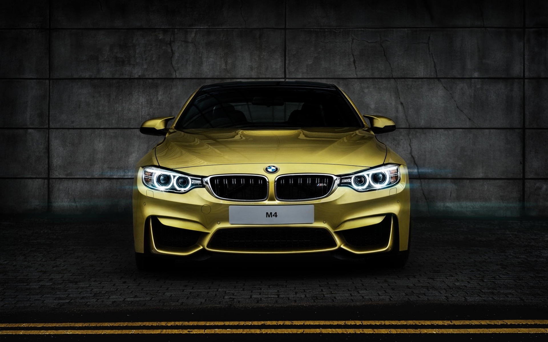bmw, купе, желтый