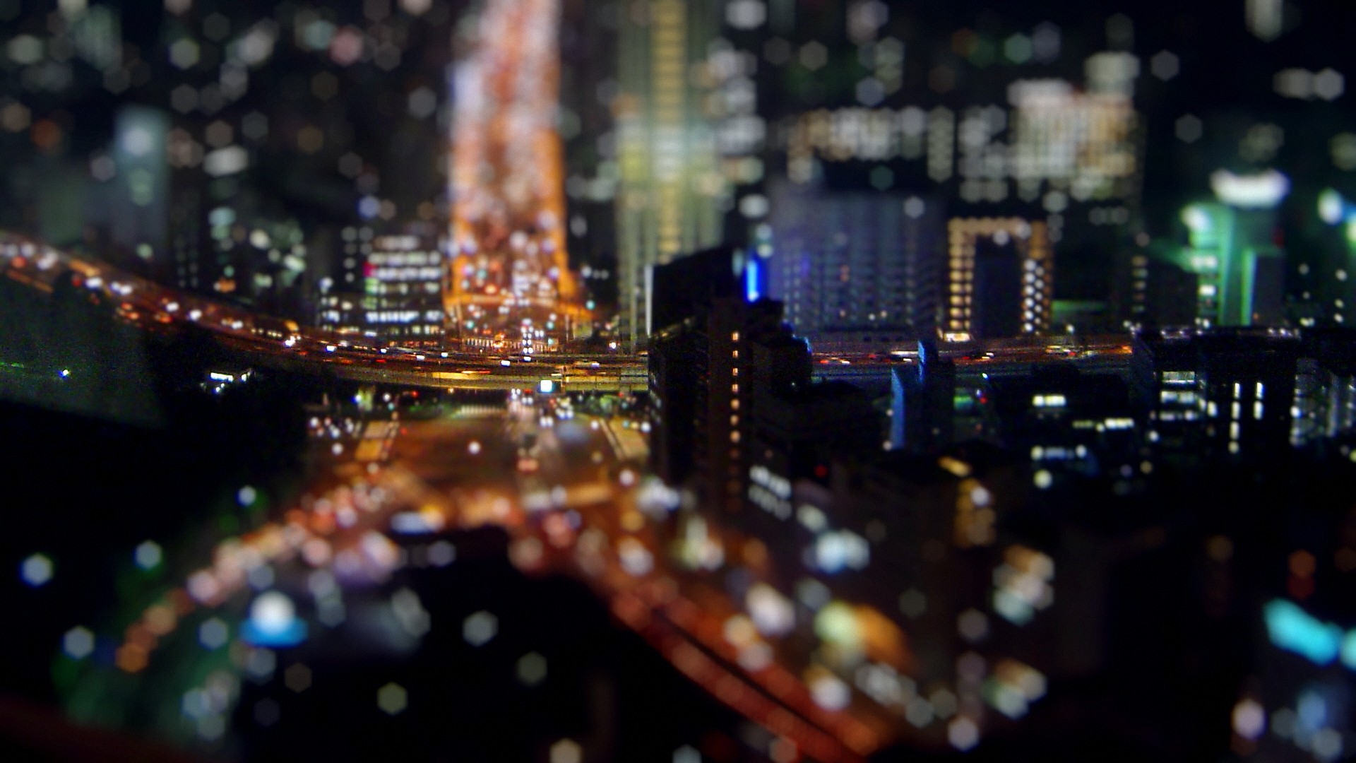 tilt, shift, cityscape