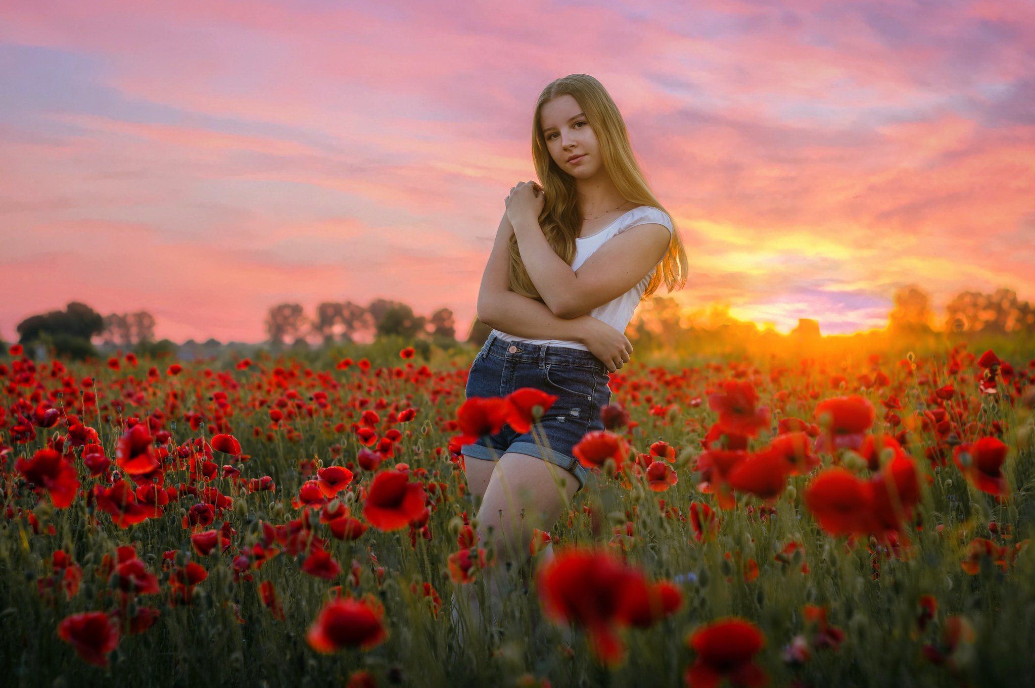 девушка, собака