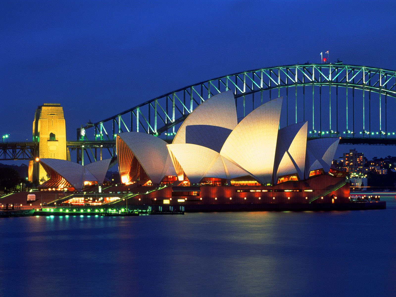 Sydney Opera House and Harbour Bridge at Dusk, Australia скачать