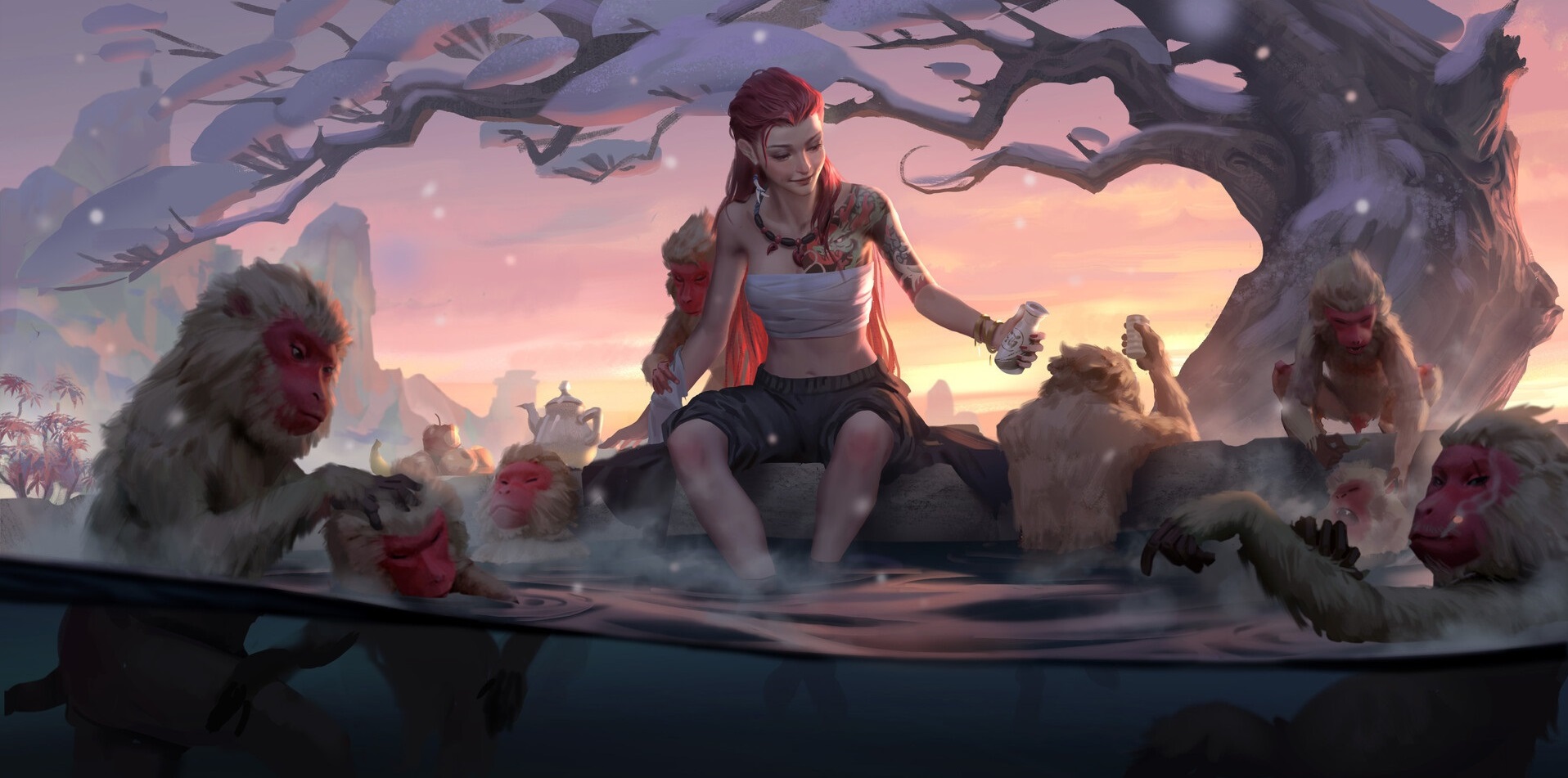 обьезьяна, искусство, девулька