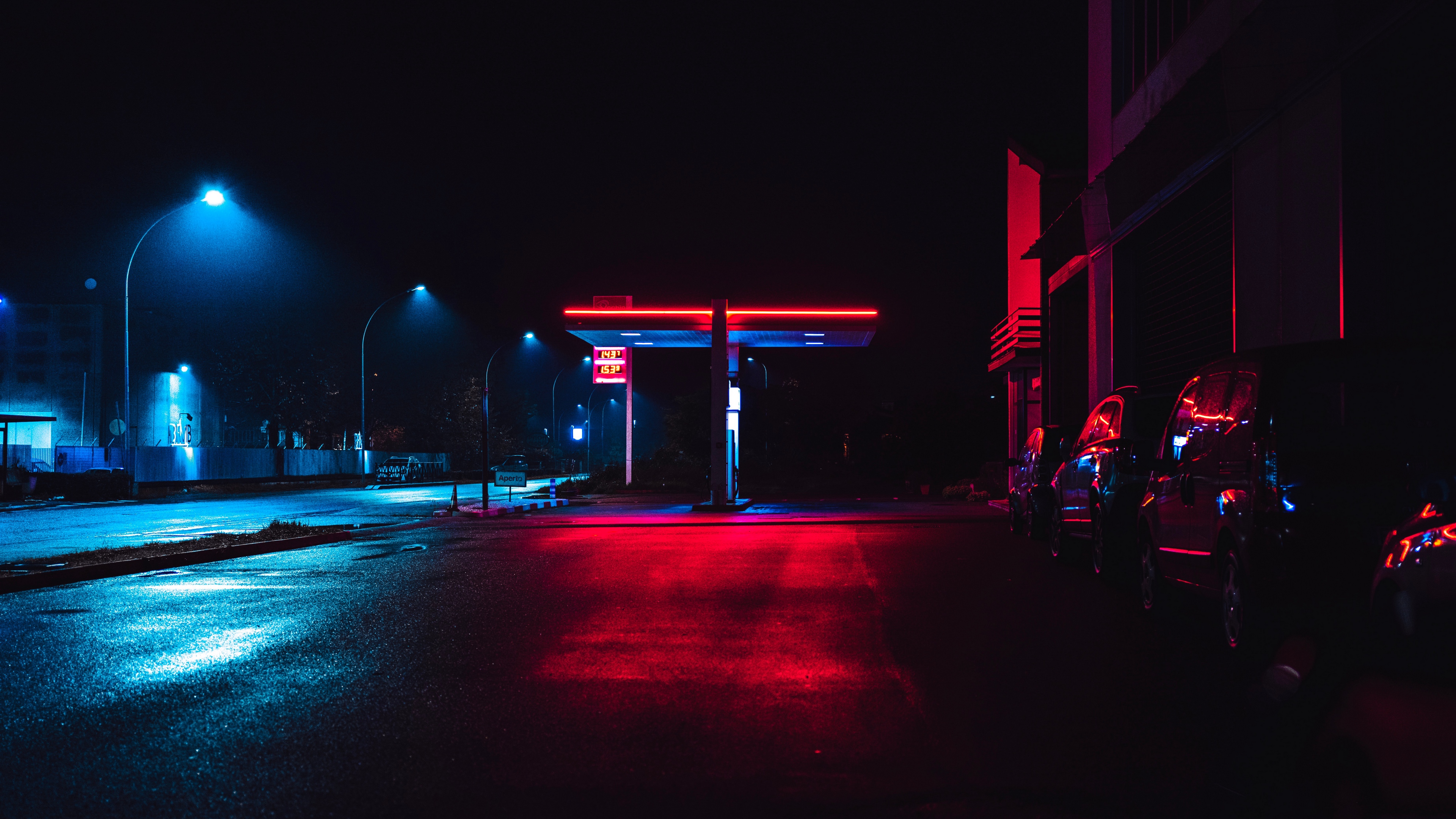 город, неон