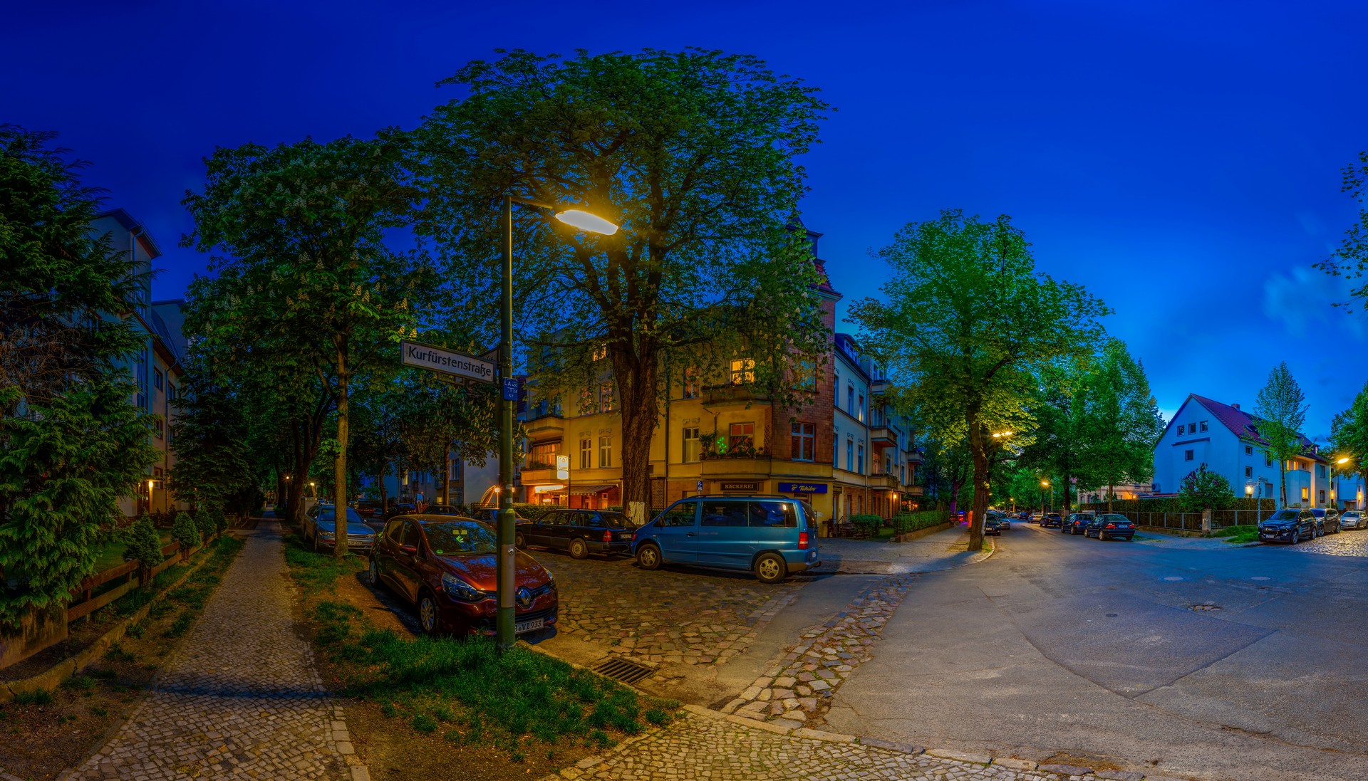 улица, германия, ночь