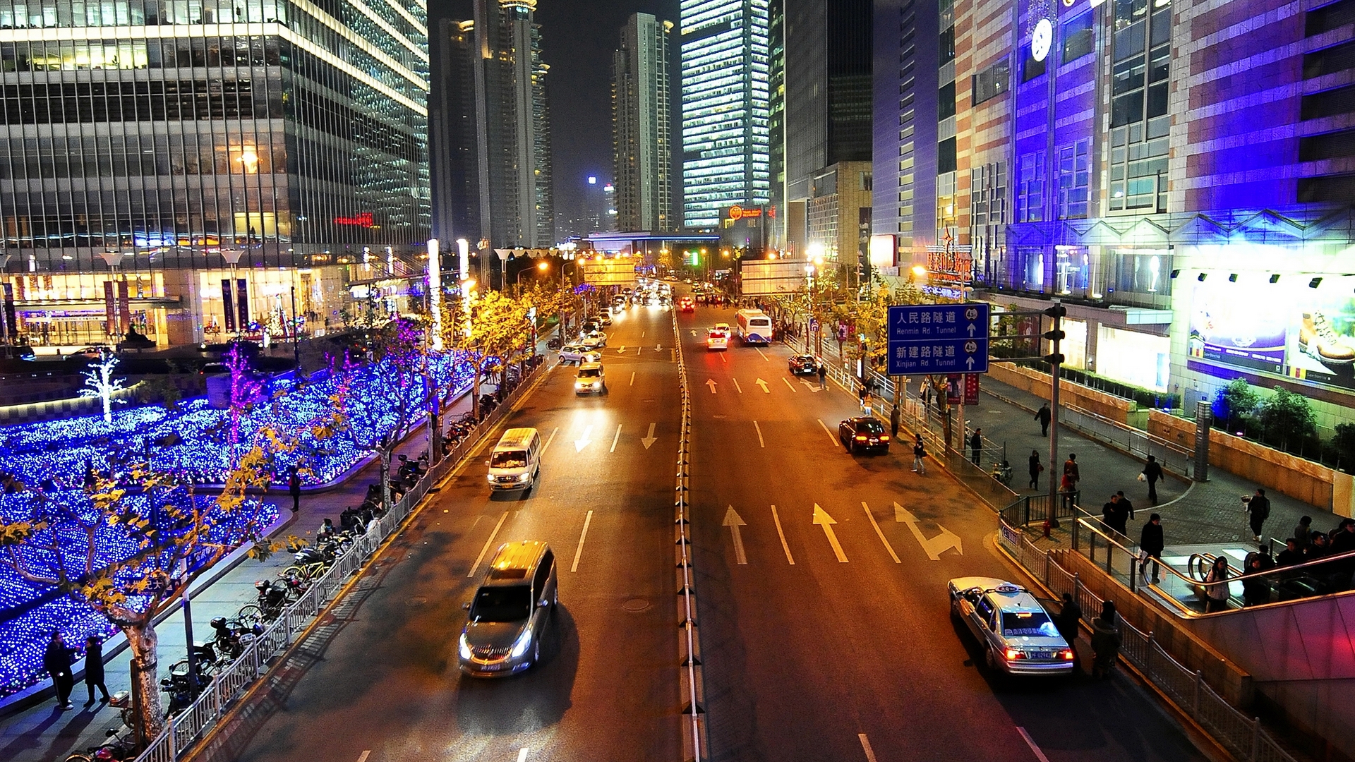 город, china, огни
