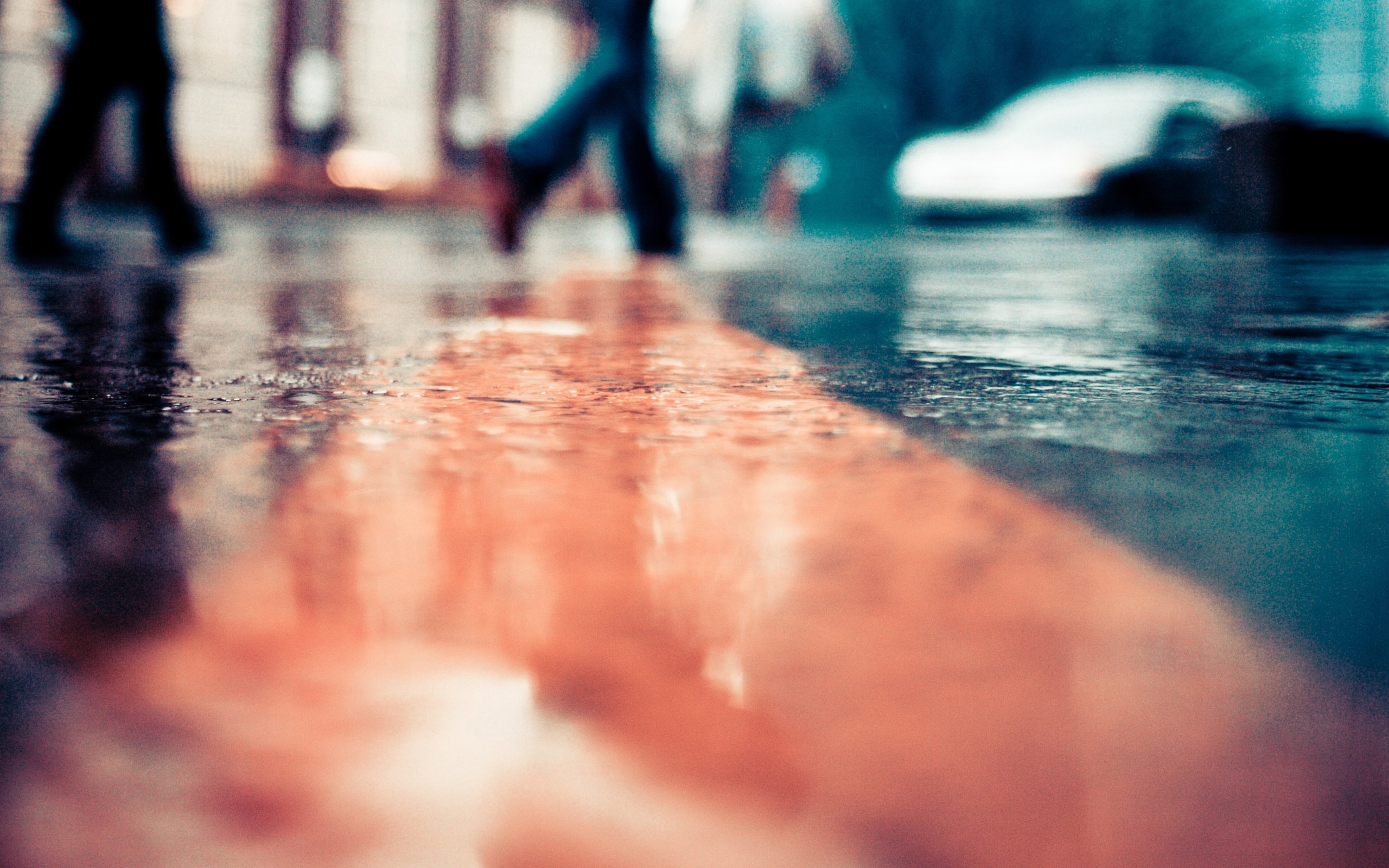 улица, robot, rainy