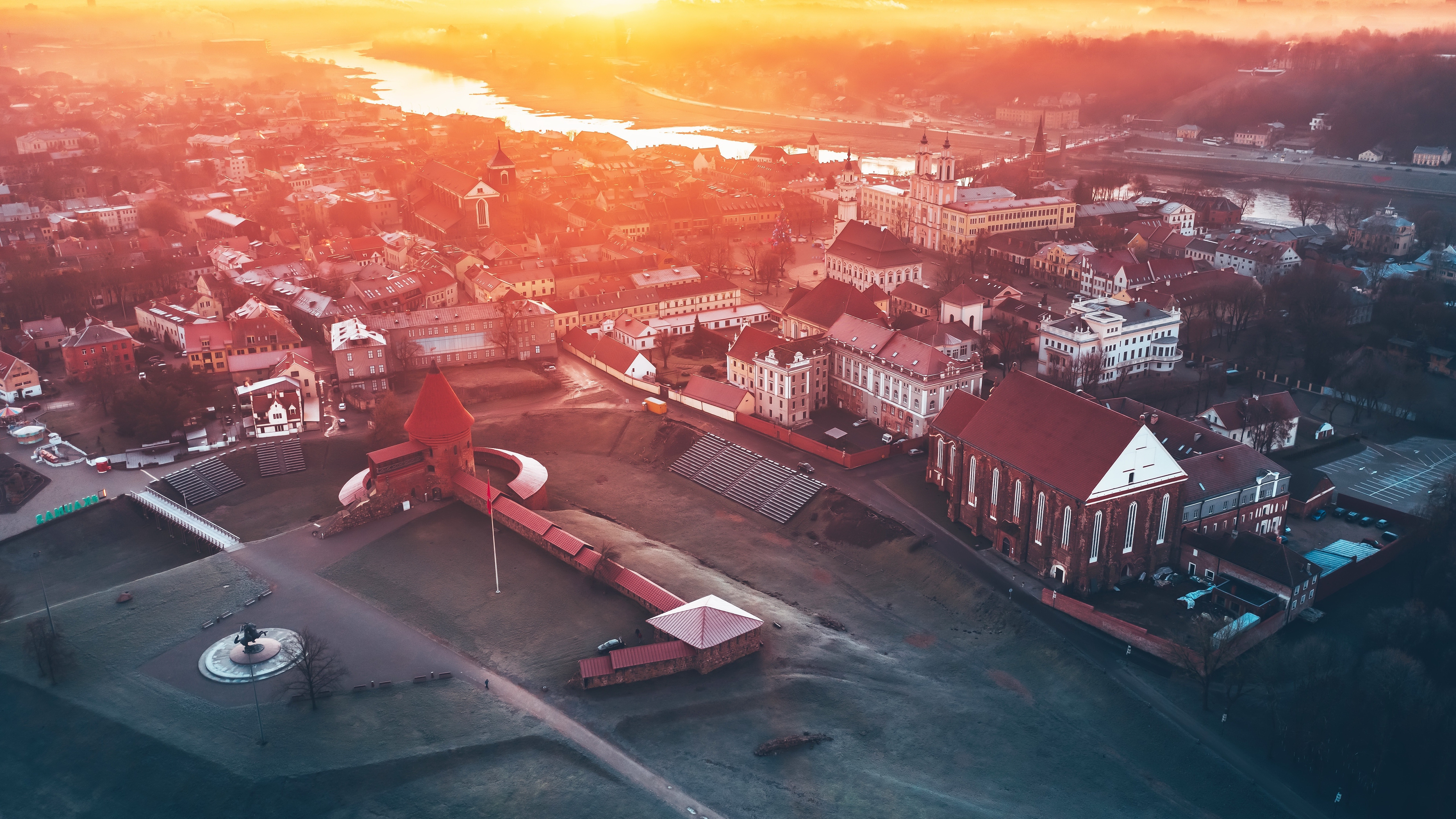 город, kaunas, aerial