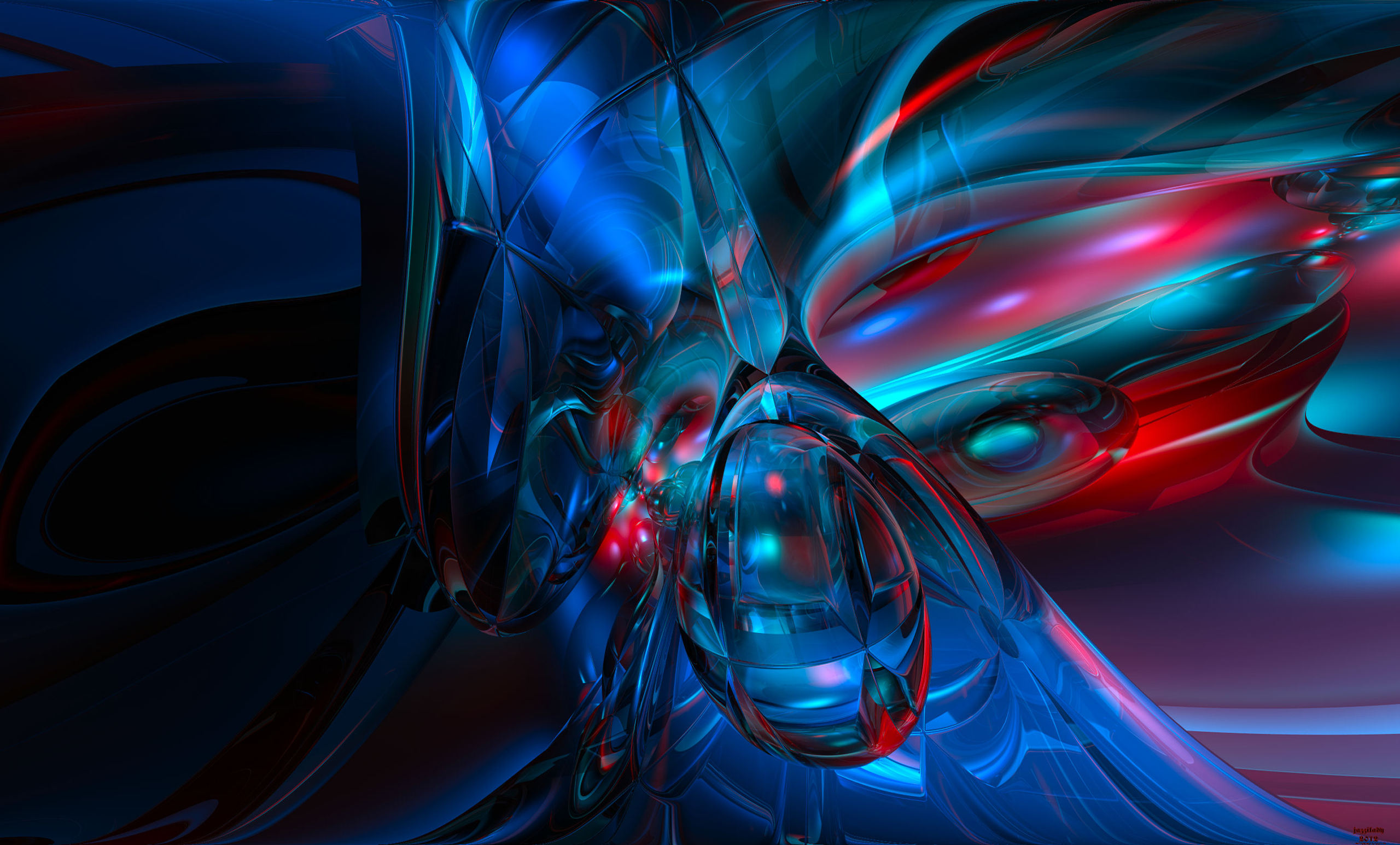 абстрактное цифровое искусство автомобиля с красно-синим хвостом