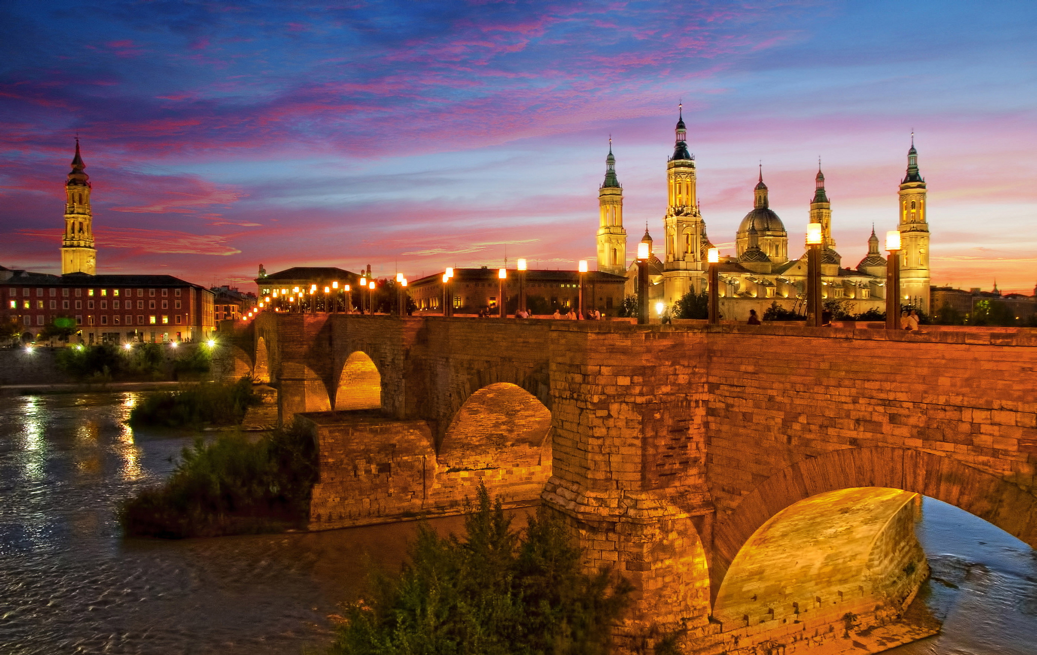 испания, zaragoza, закат