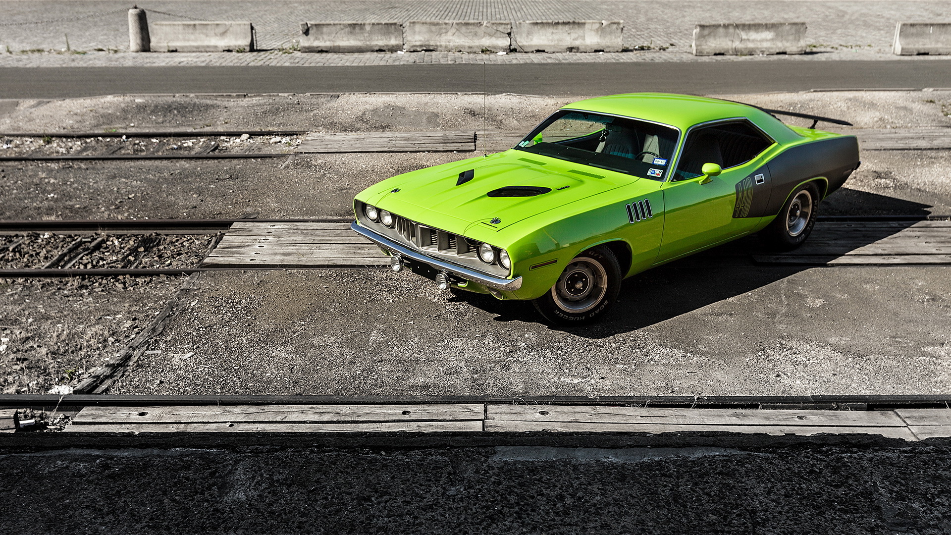 plymouth, barracuda, зелal