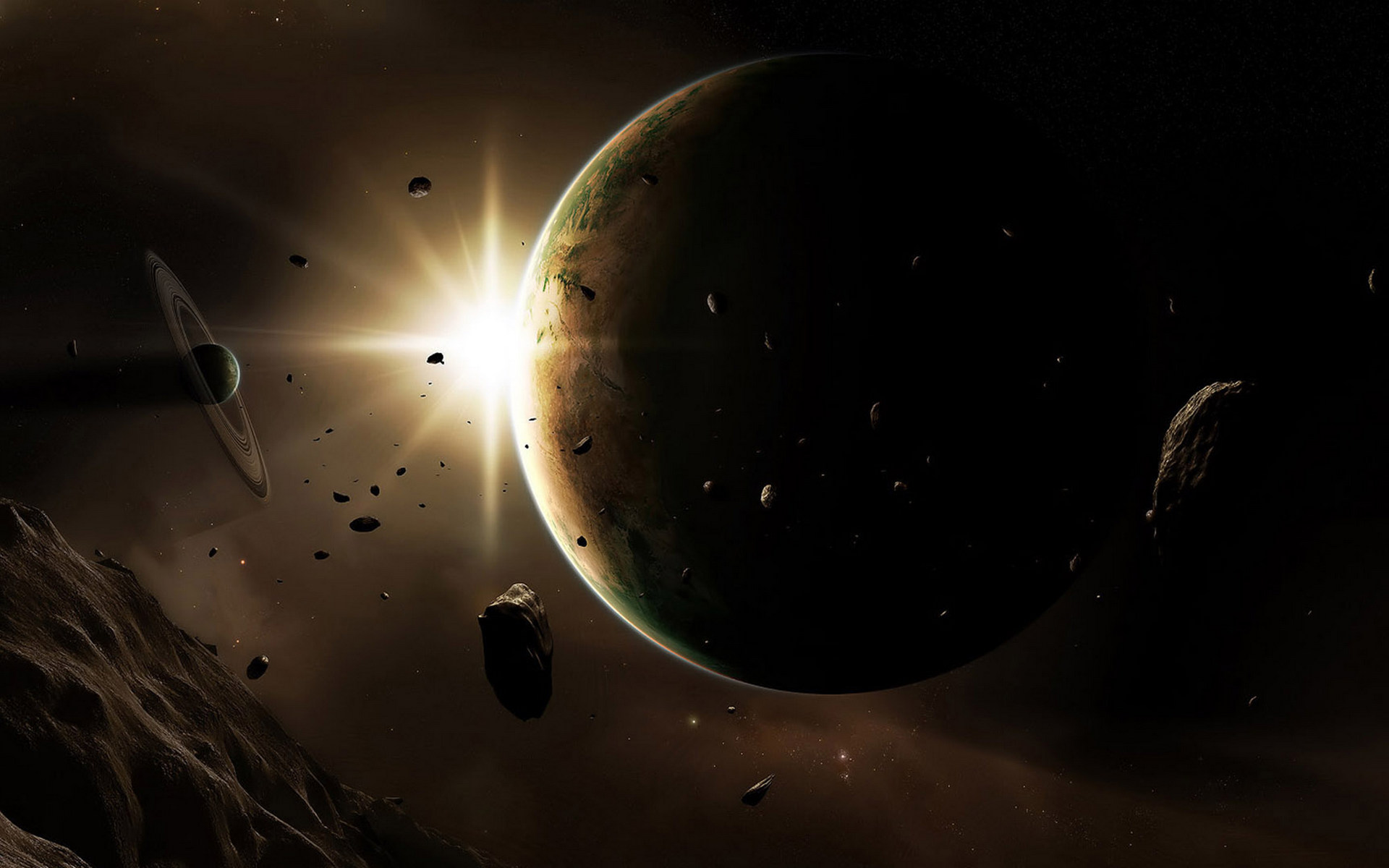 Обои солнечное затмение планета картинки на рабочий стол на тему Космос - скачать бесплатно