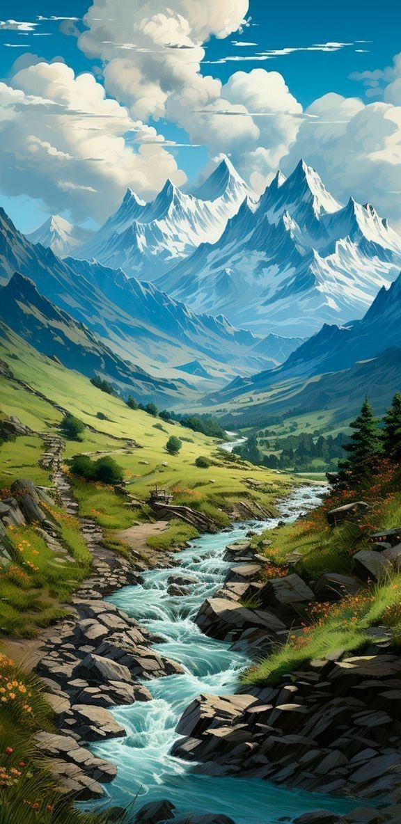 долина, пейзаж