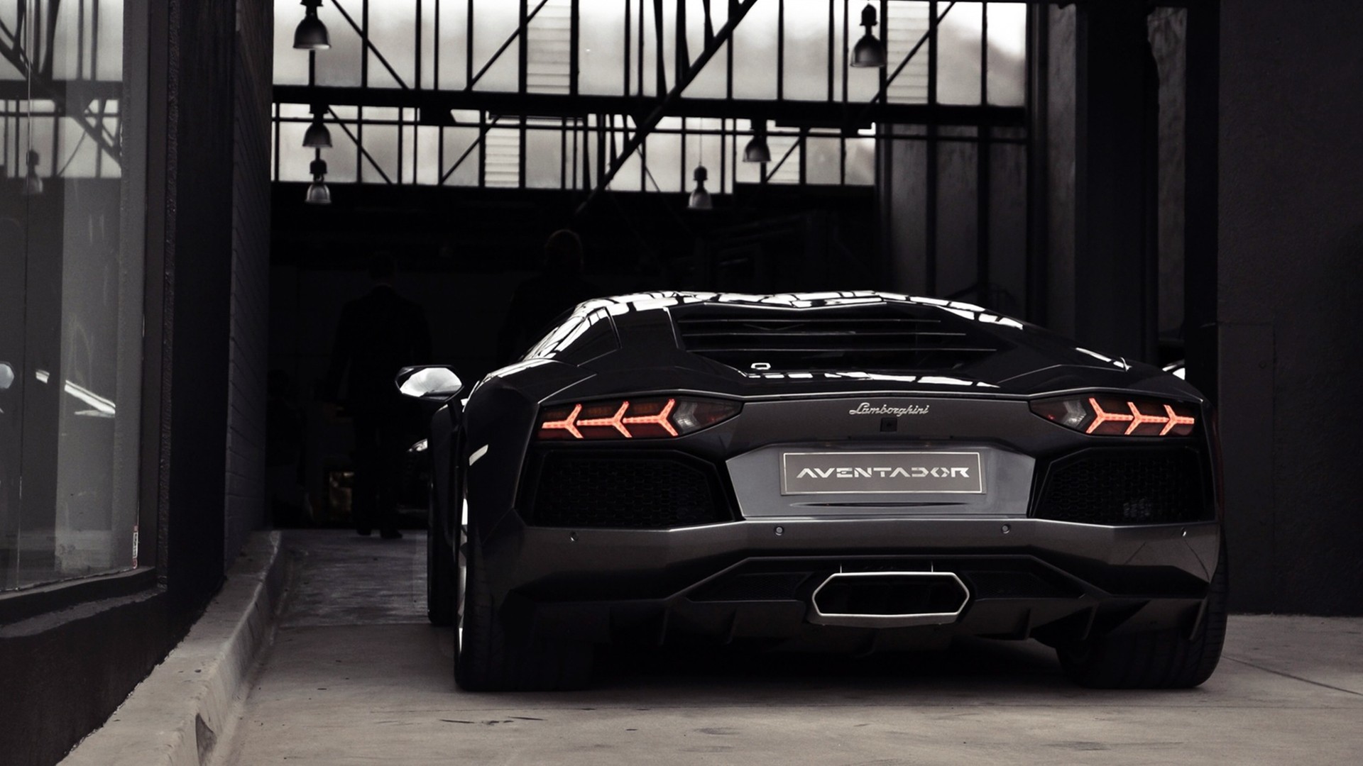 lamborghini, aventador, черный цвет No 55746 Разрешение 1920x1080