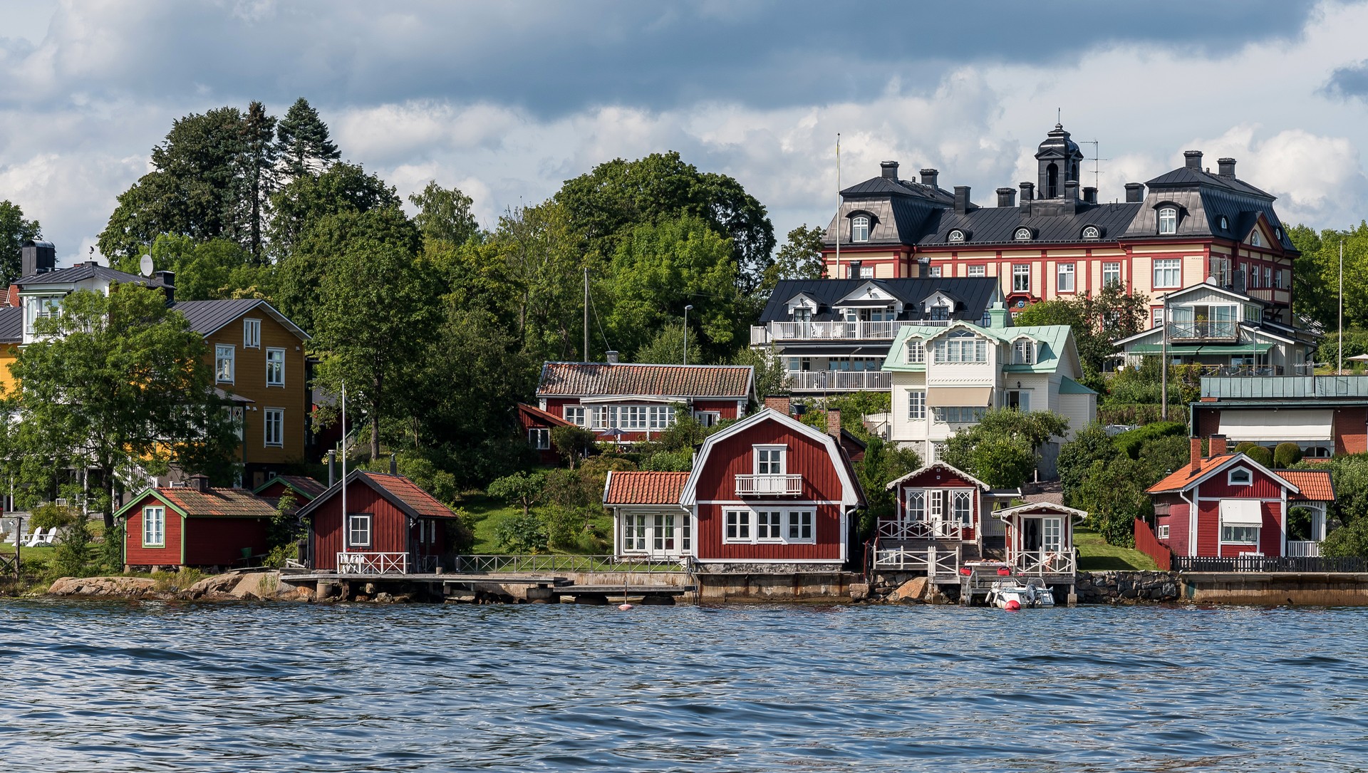 vaxholm, река, house