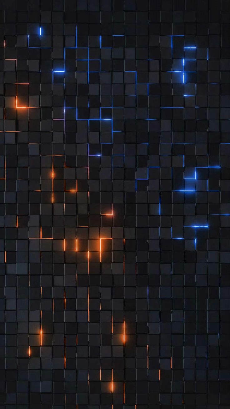 закрытие стены из черных и оранжевых квадратов