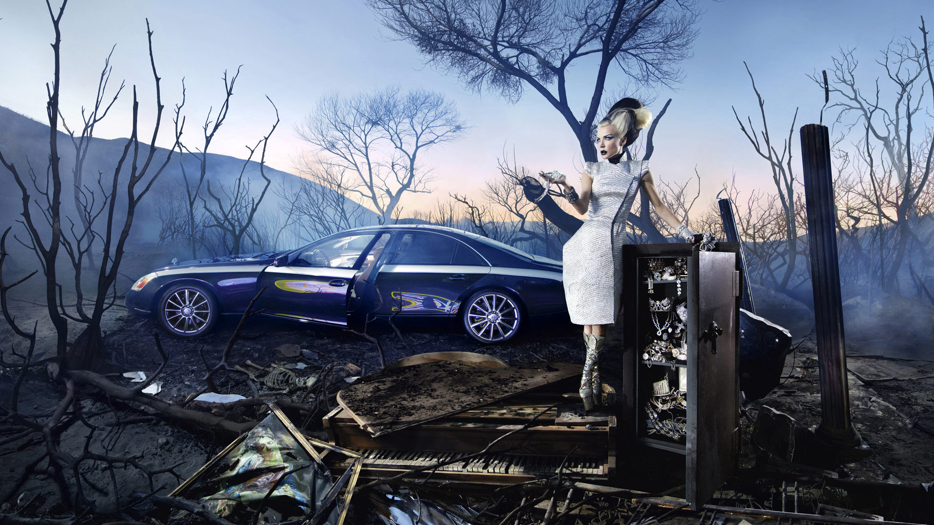 девушка, авто