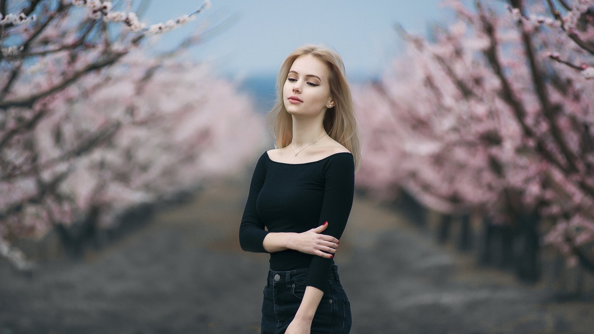 портрет, женщина, весна