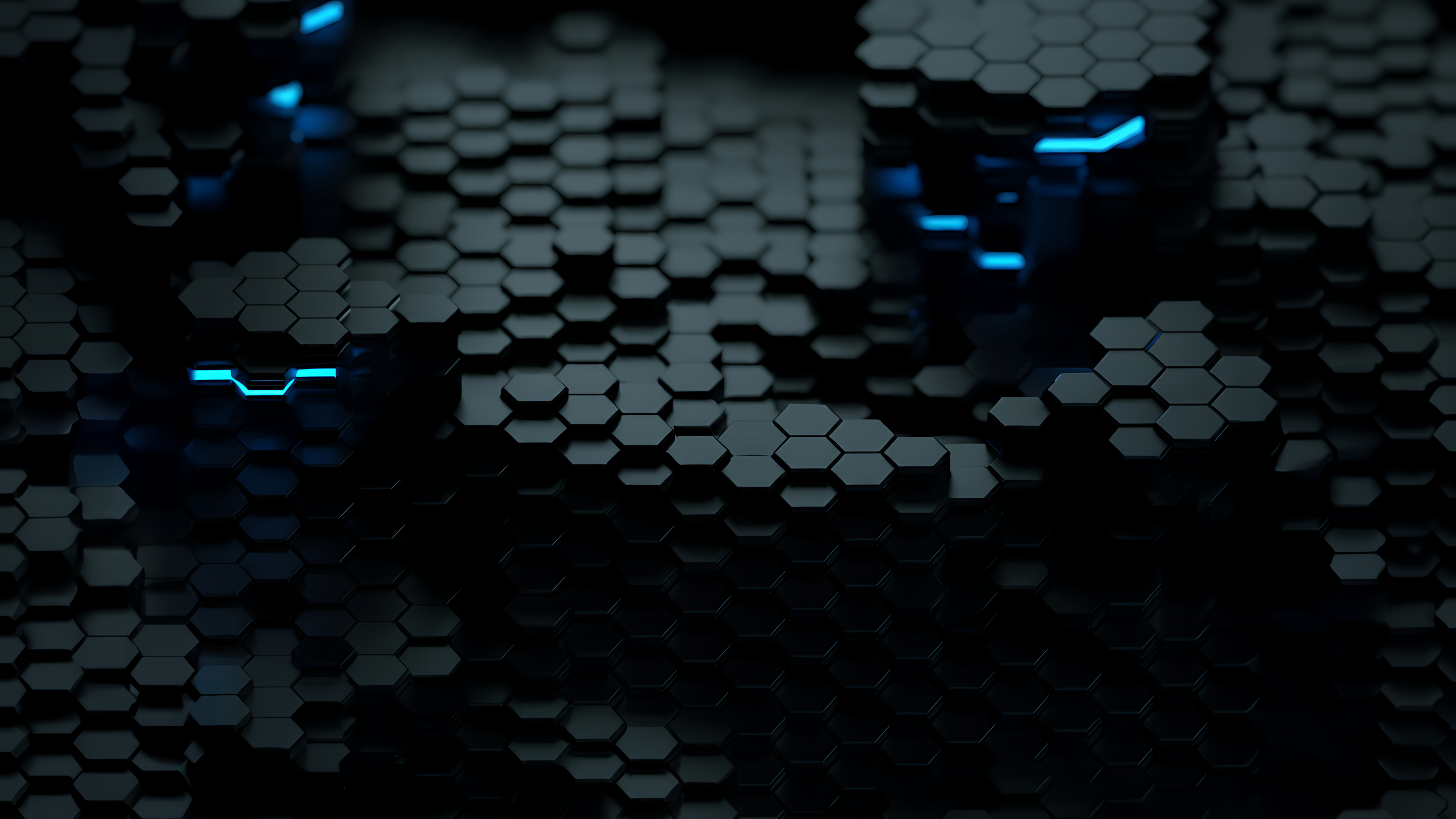 закрытие черного и синего фона с шестиугольниками