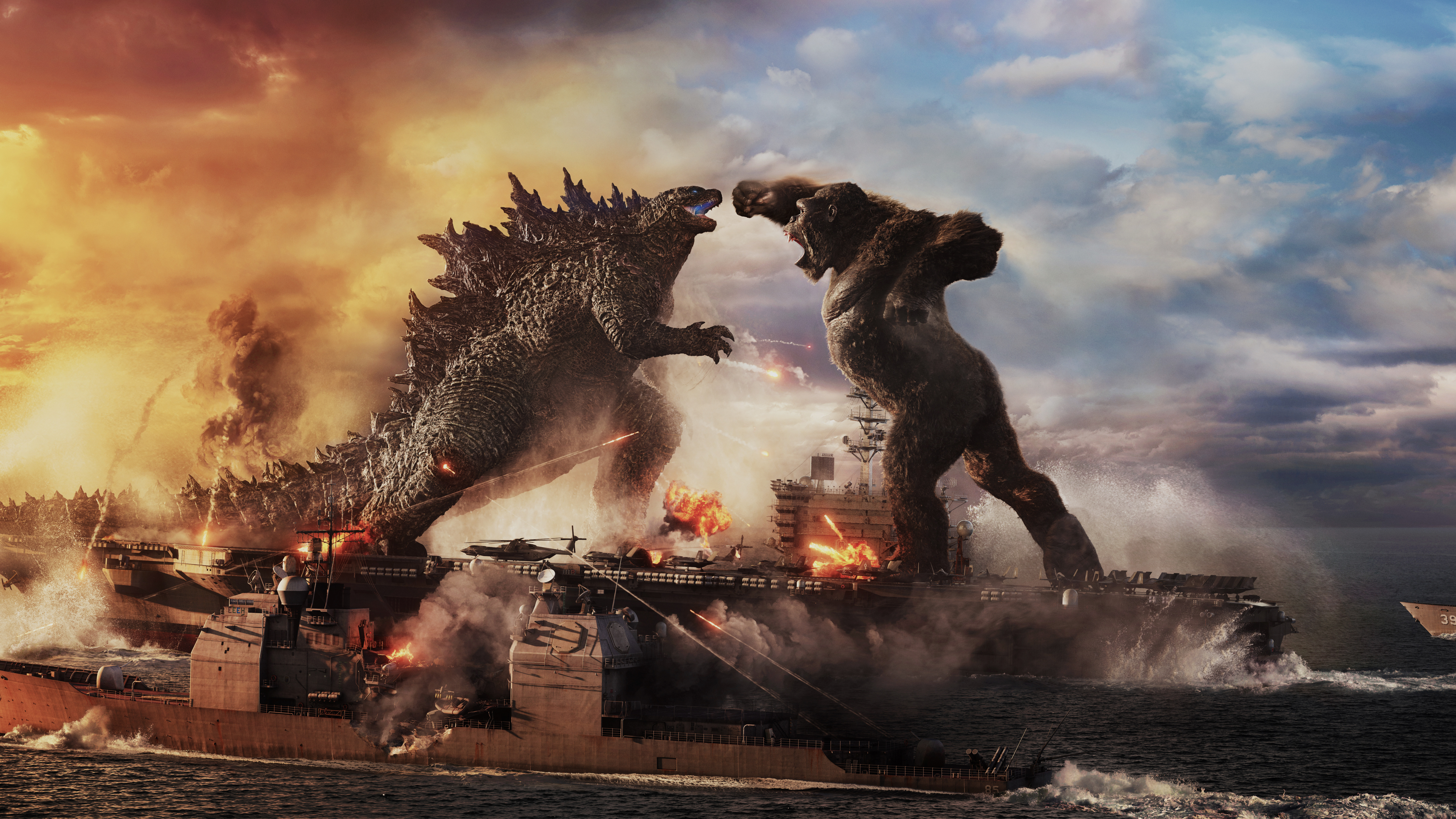 godzilla, против, konga