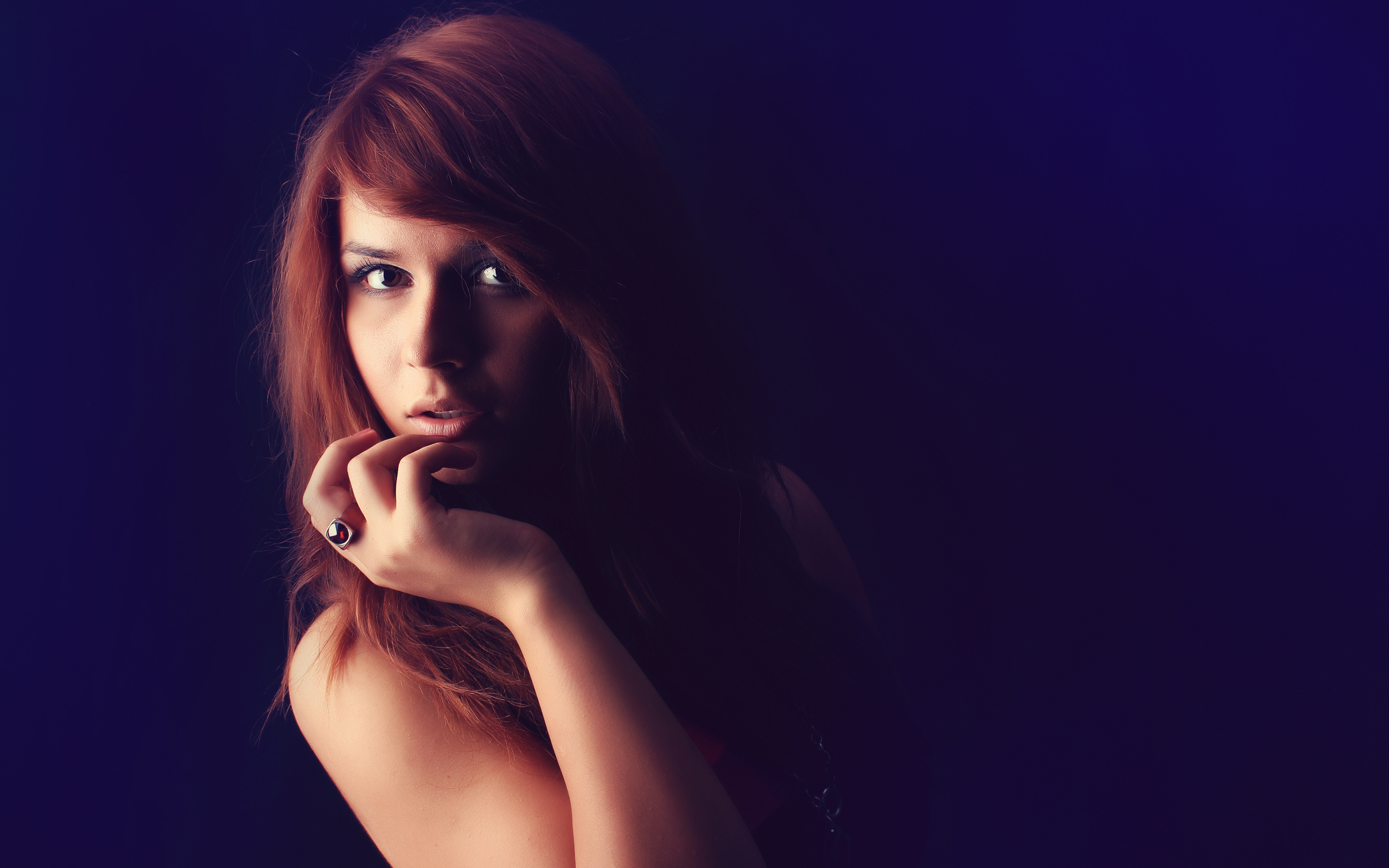 девушки, глаза, ногти