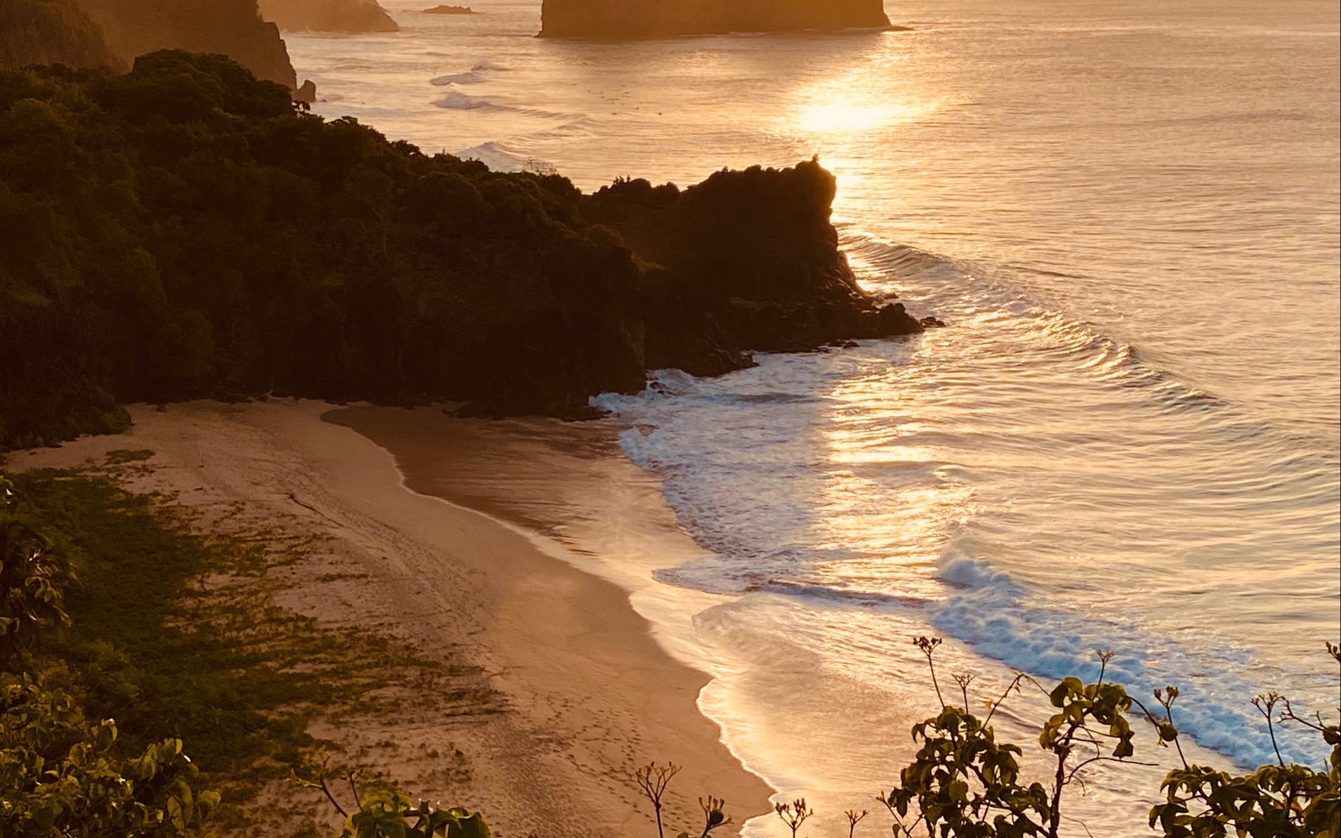 во, пляж, дневной