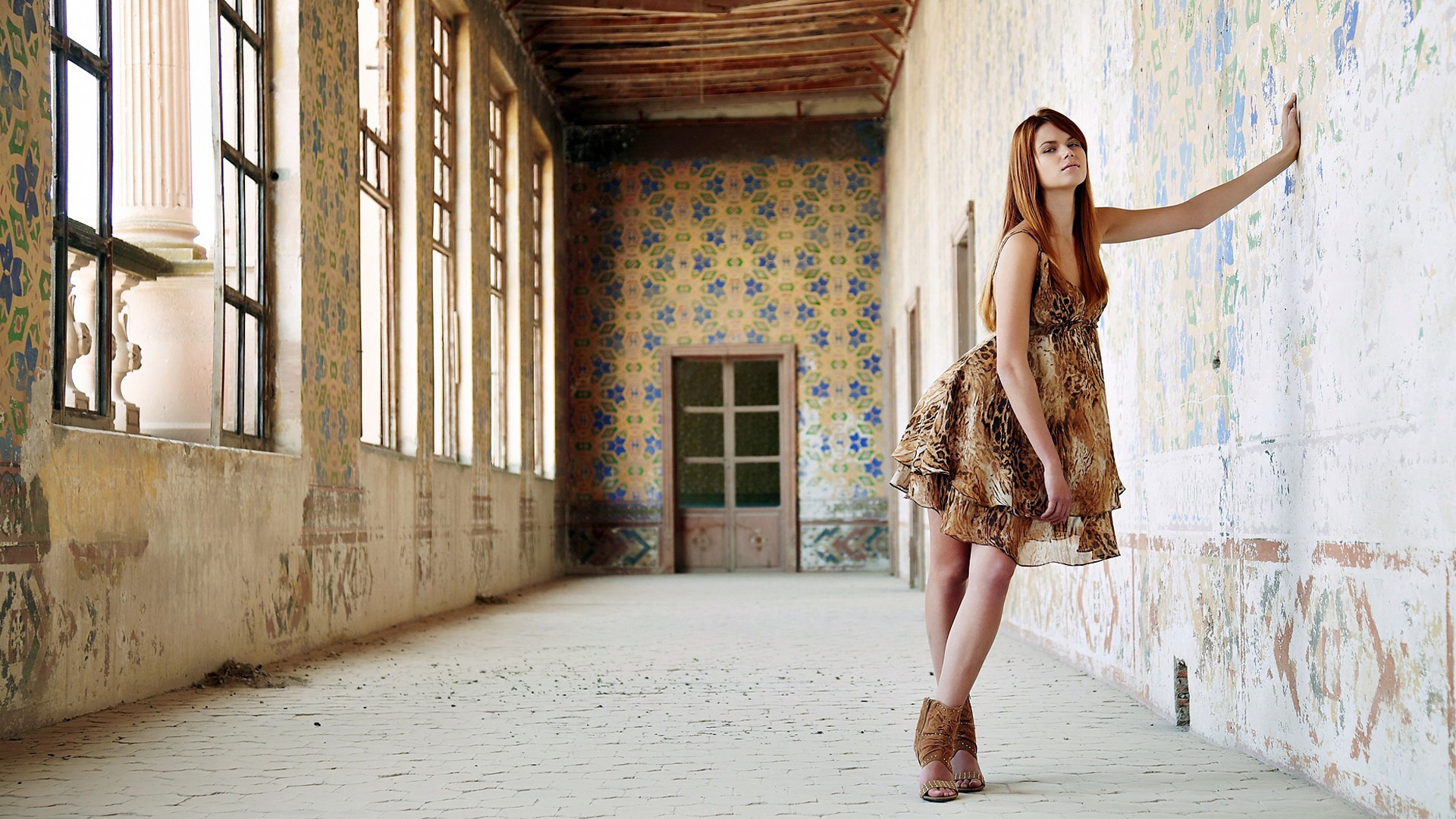 девушка, комната, окно