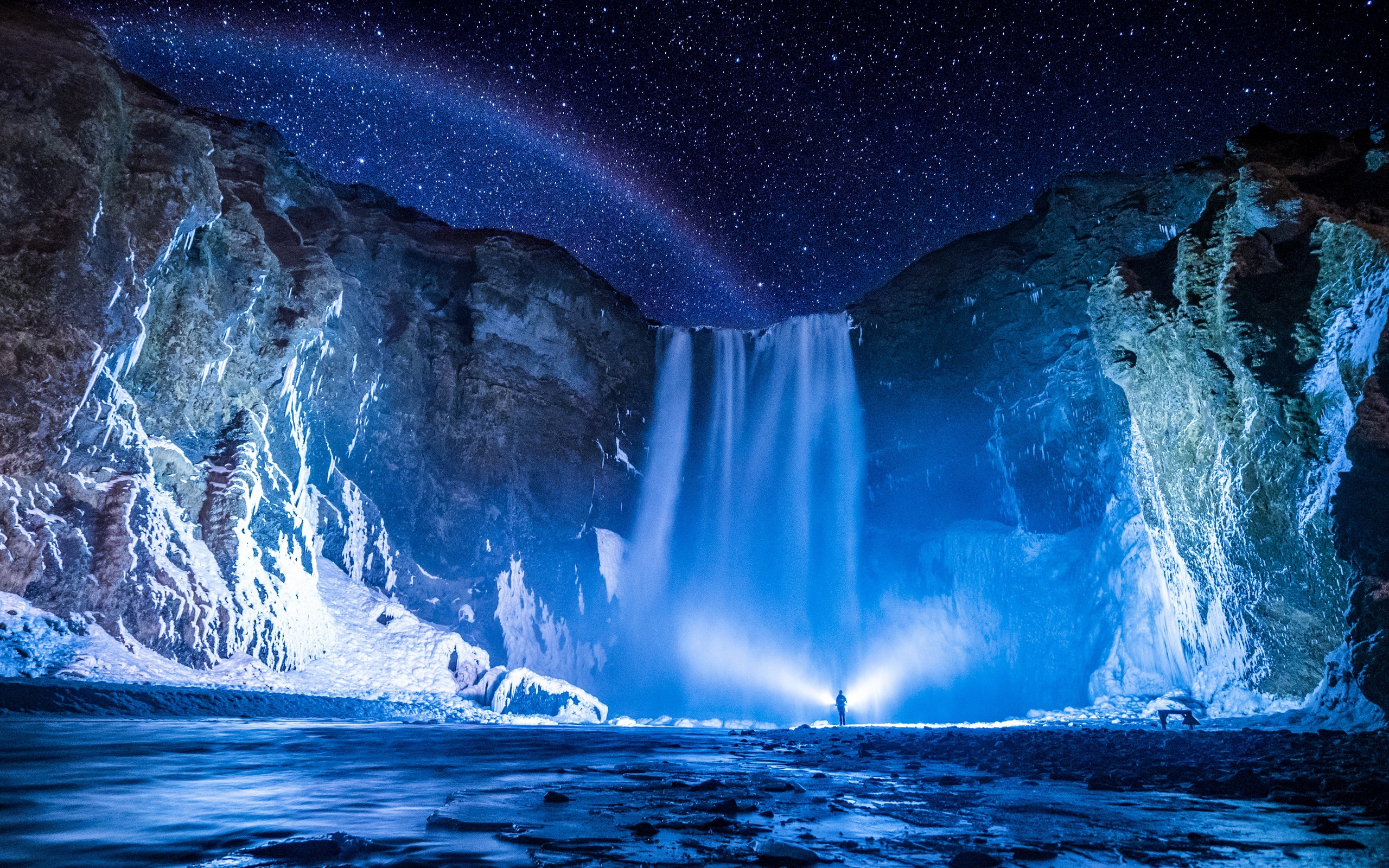 paisaje, noche, work