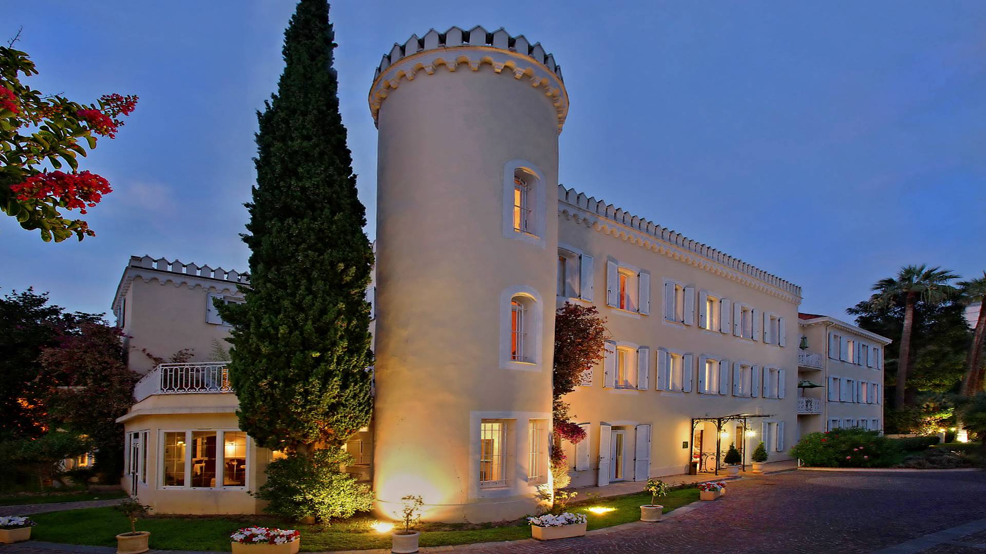 hotel, chateau, landscape