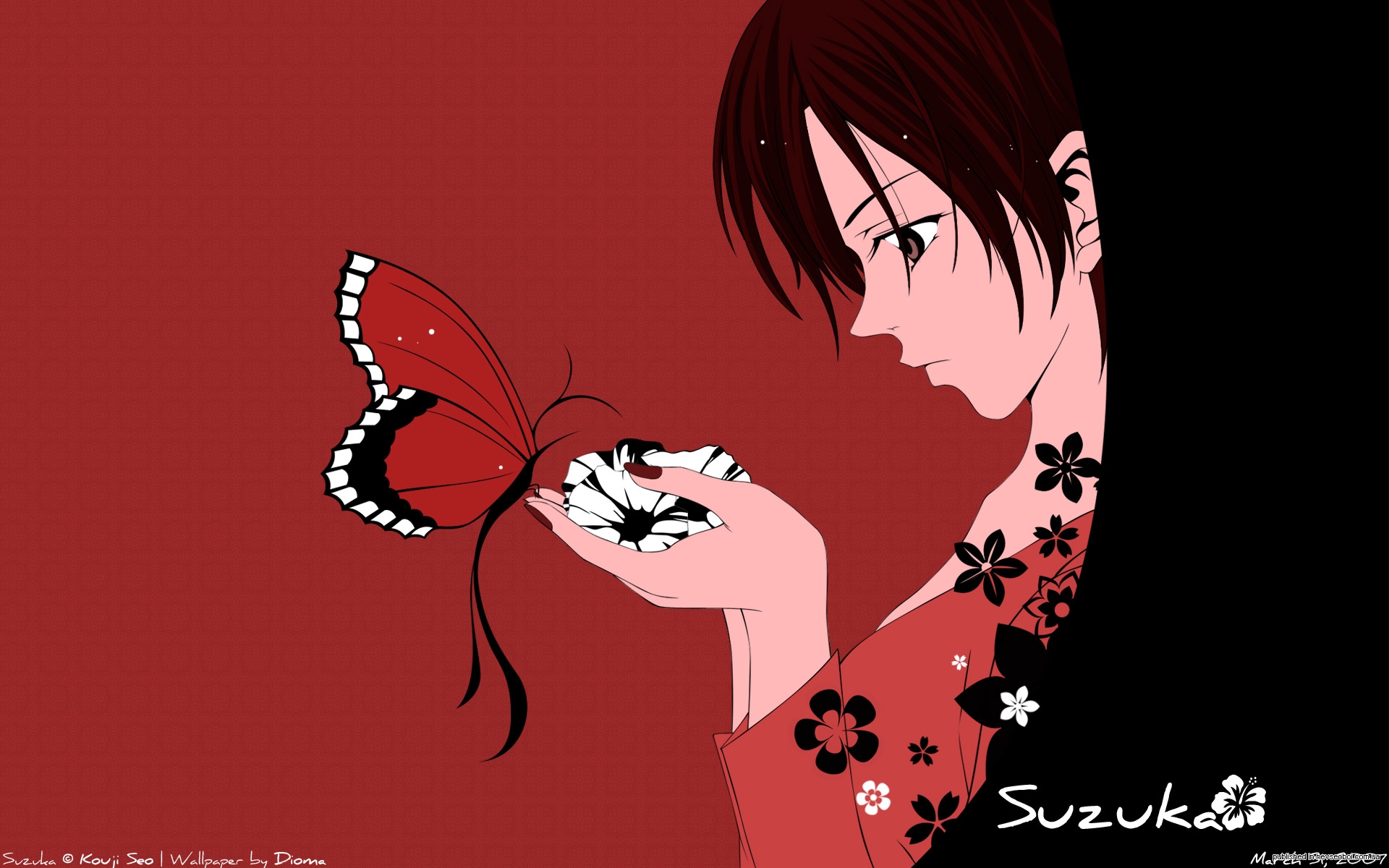 девушка с бабочкой в руке