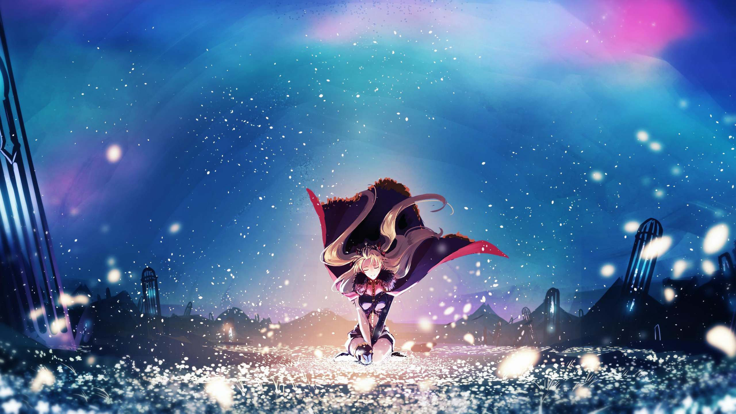 девушка, природа, небо