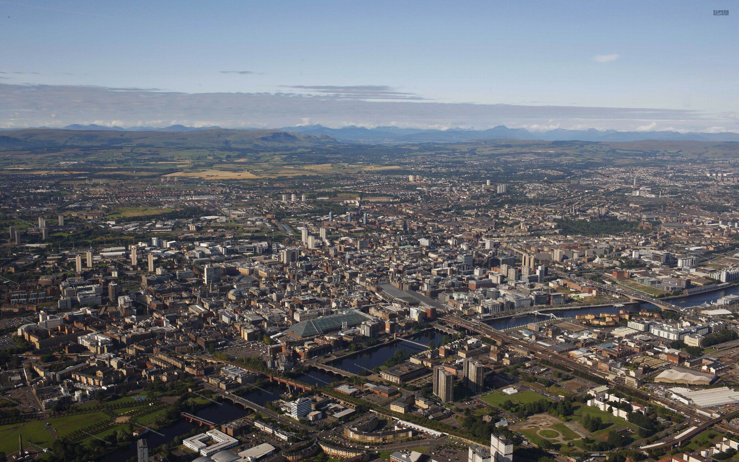 glasgow, aerial, взгляд