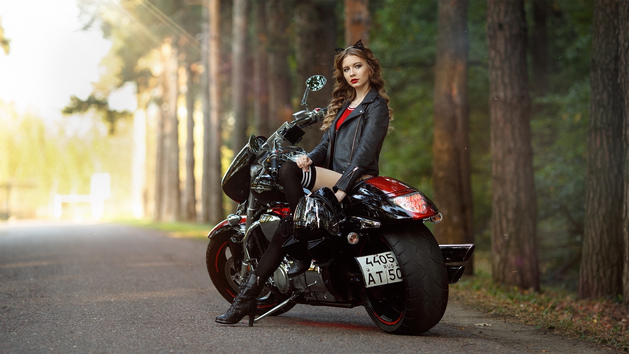 Девушка На Мотоцикле Обои