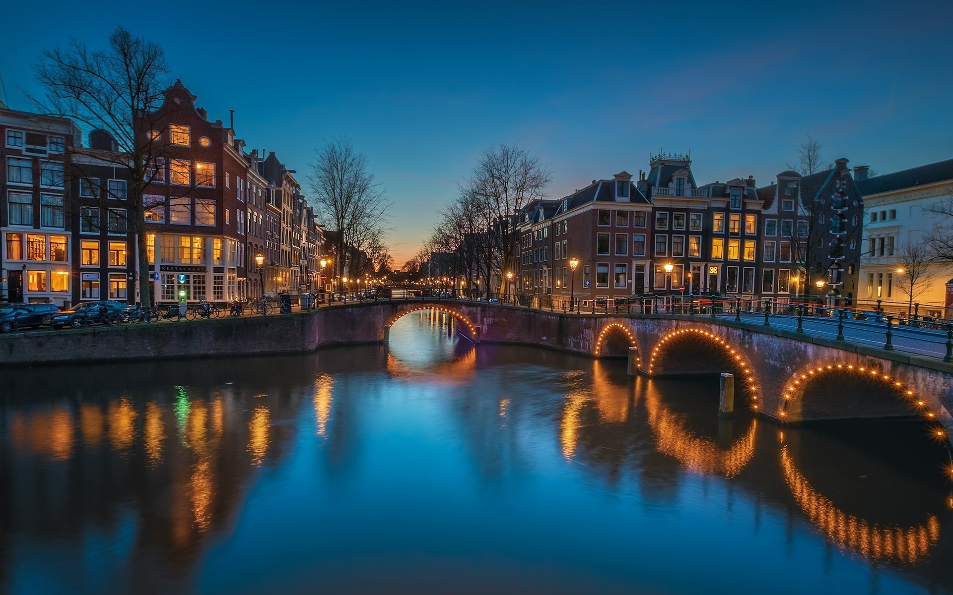 закат, amsterdam, canal