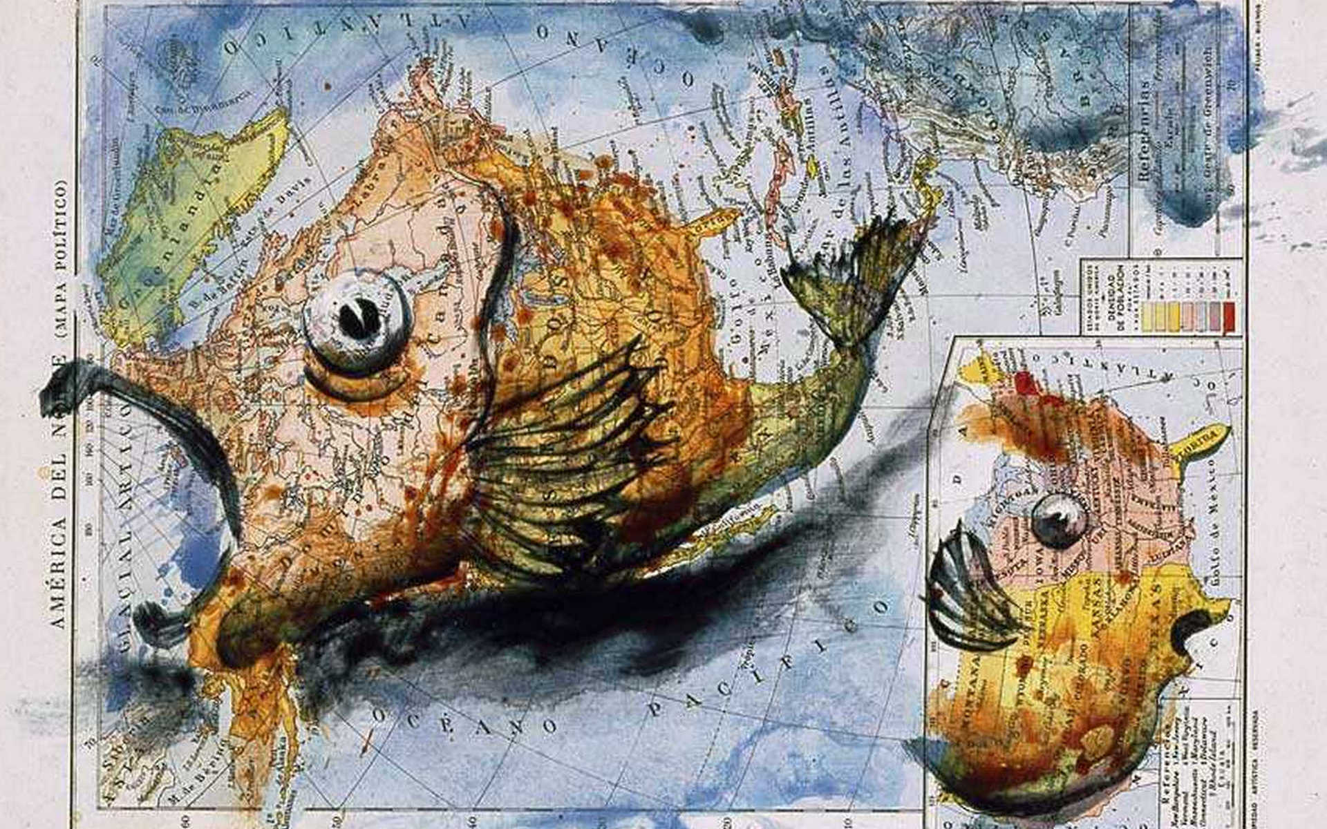 Карта удивительный мир. Географические картины Fernando Vicente. Фернандо Висенте художник. Необычные карты.