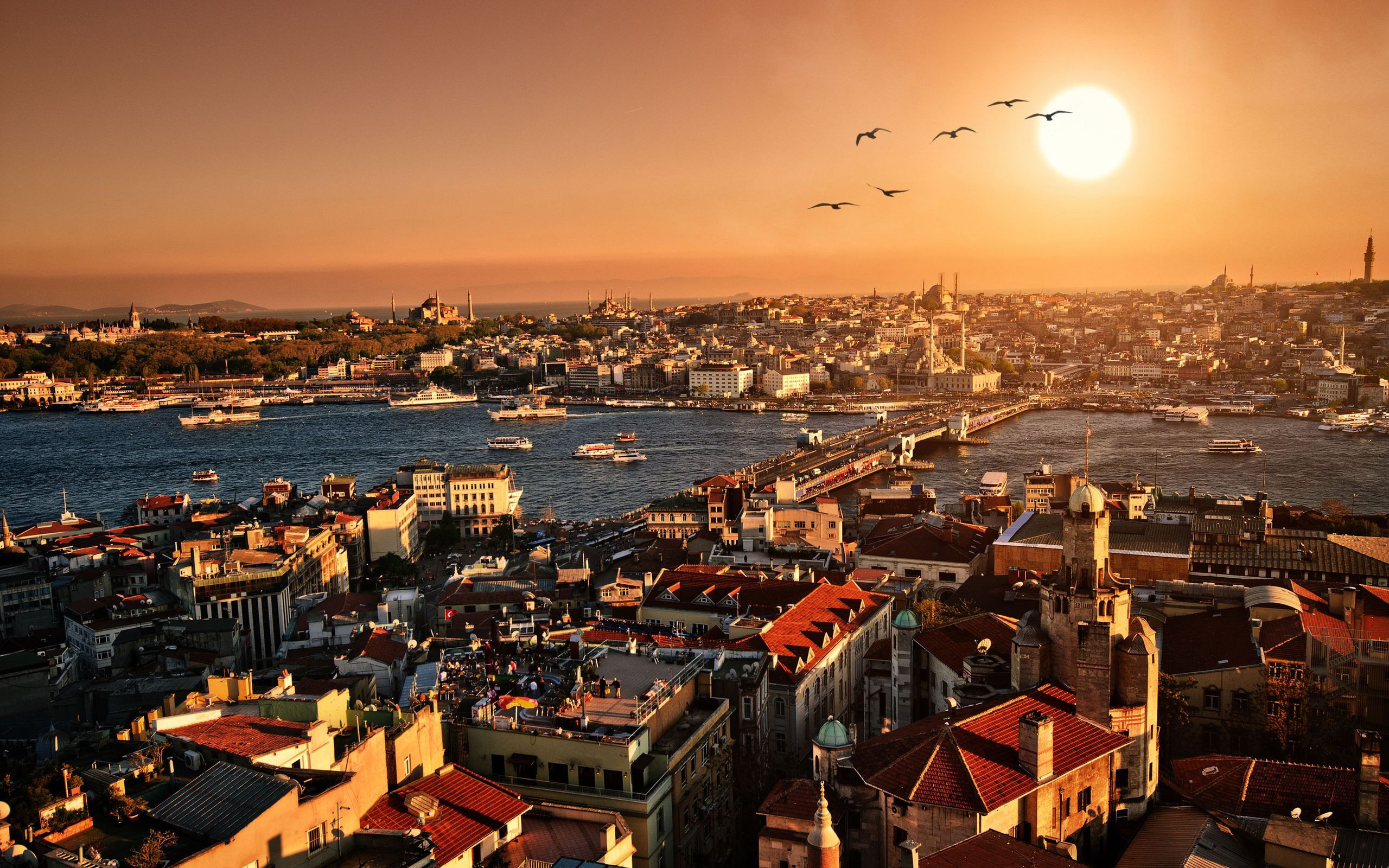 мост, galata, город
