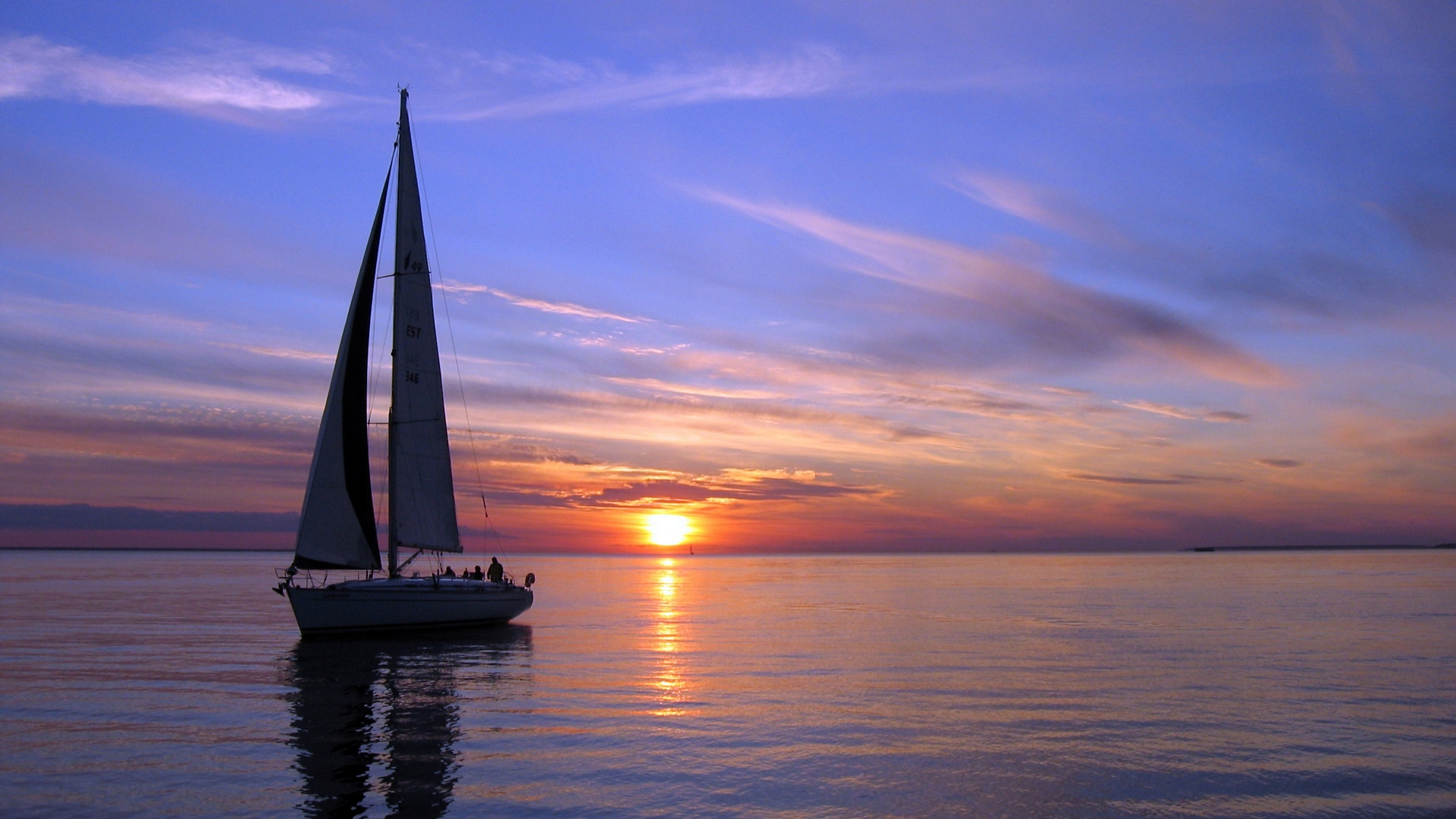 море, яхта, бригантина