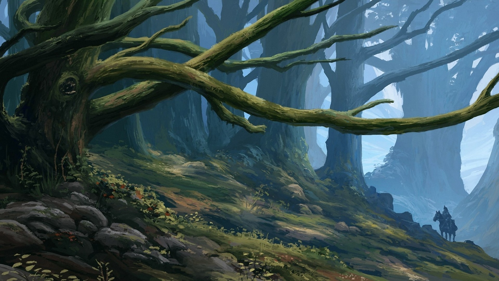 арта, лес, всадник