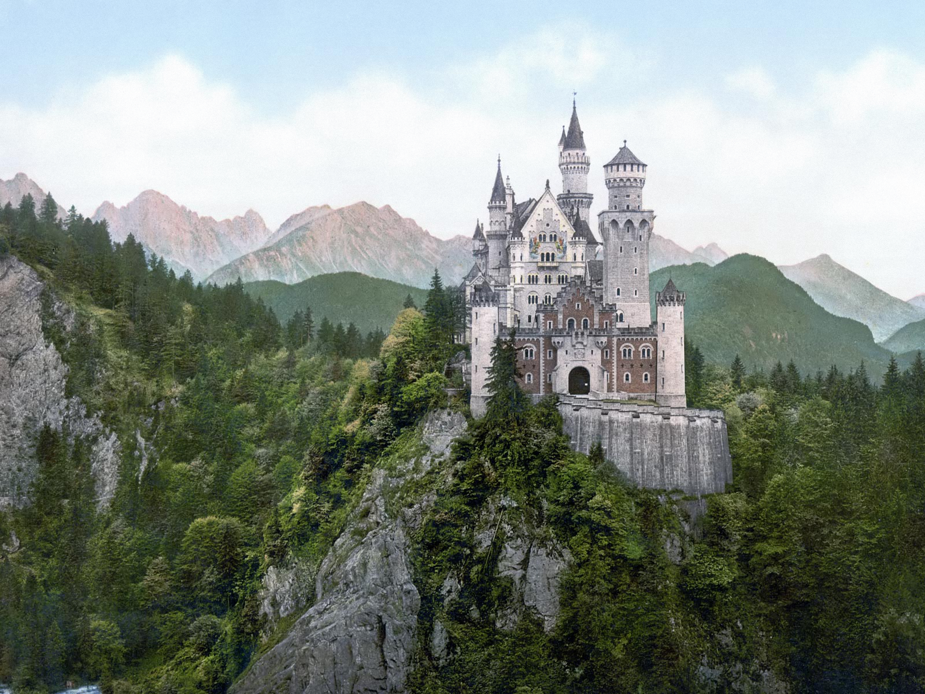 castle, гора, нойшванштайн