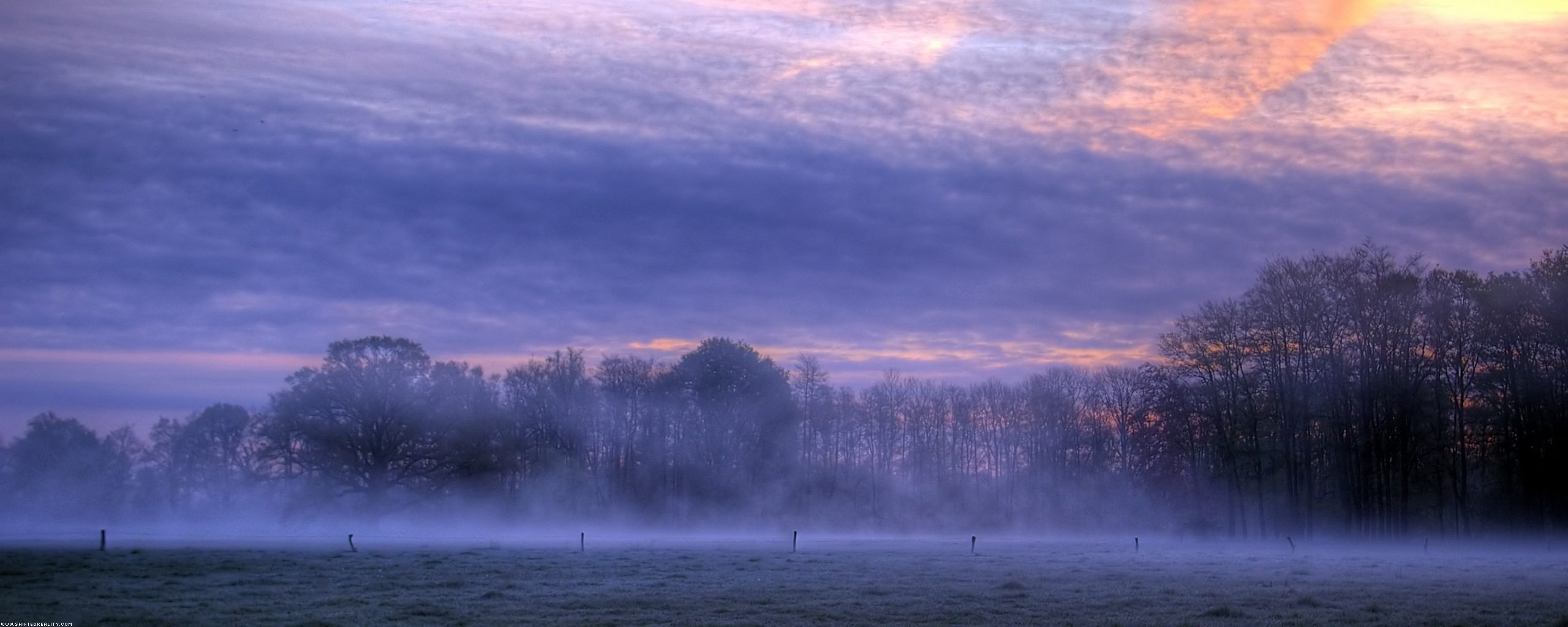 Morning Mist at Sunrise, Godalming, Surrey, England загрузить