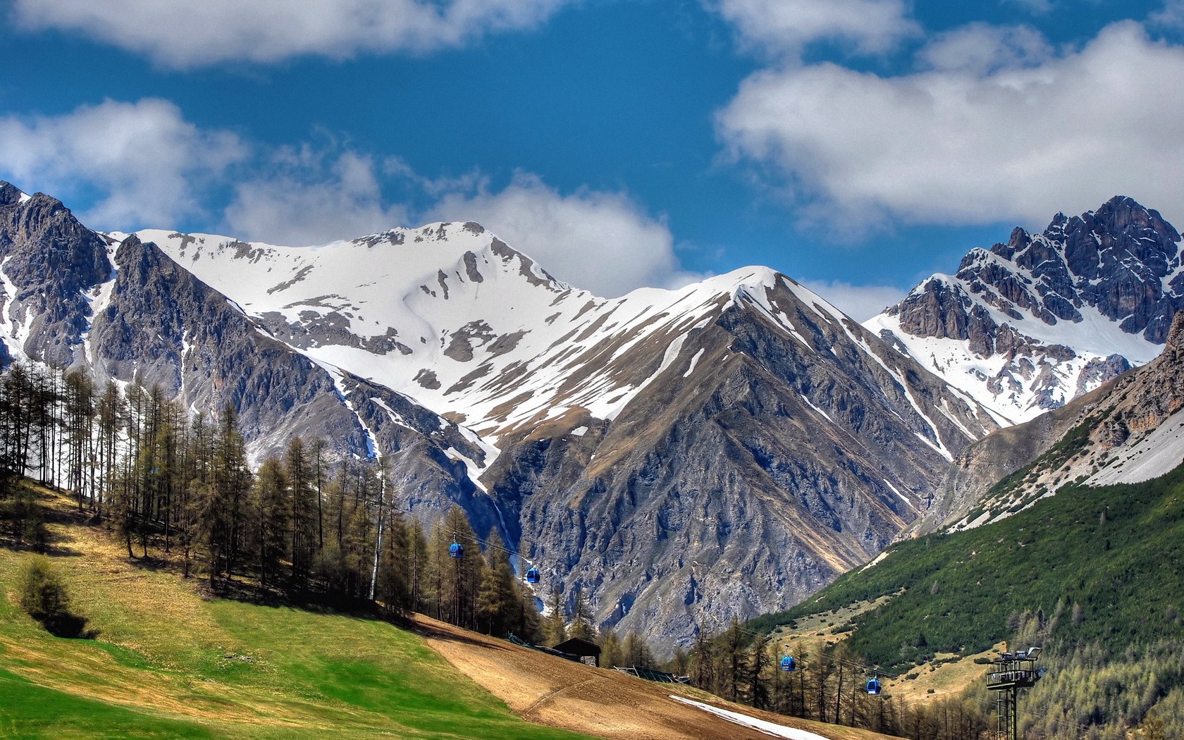 горы, лес, клипарт