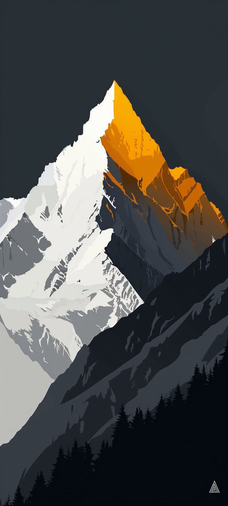 есть изображение горы с желтой вершиной