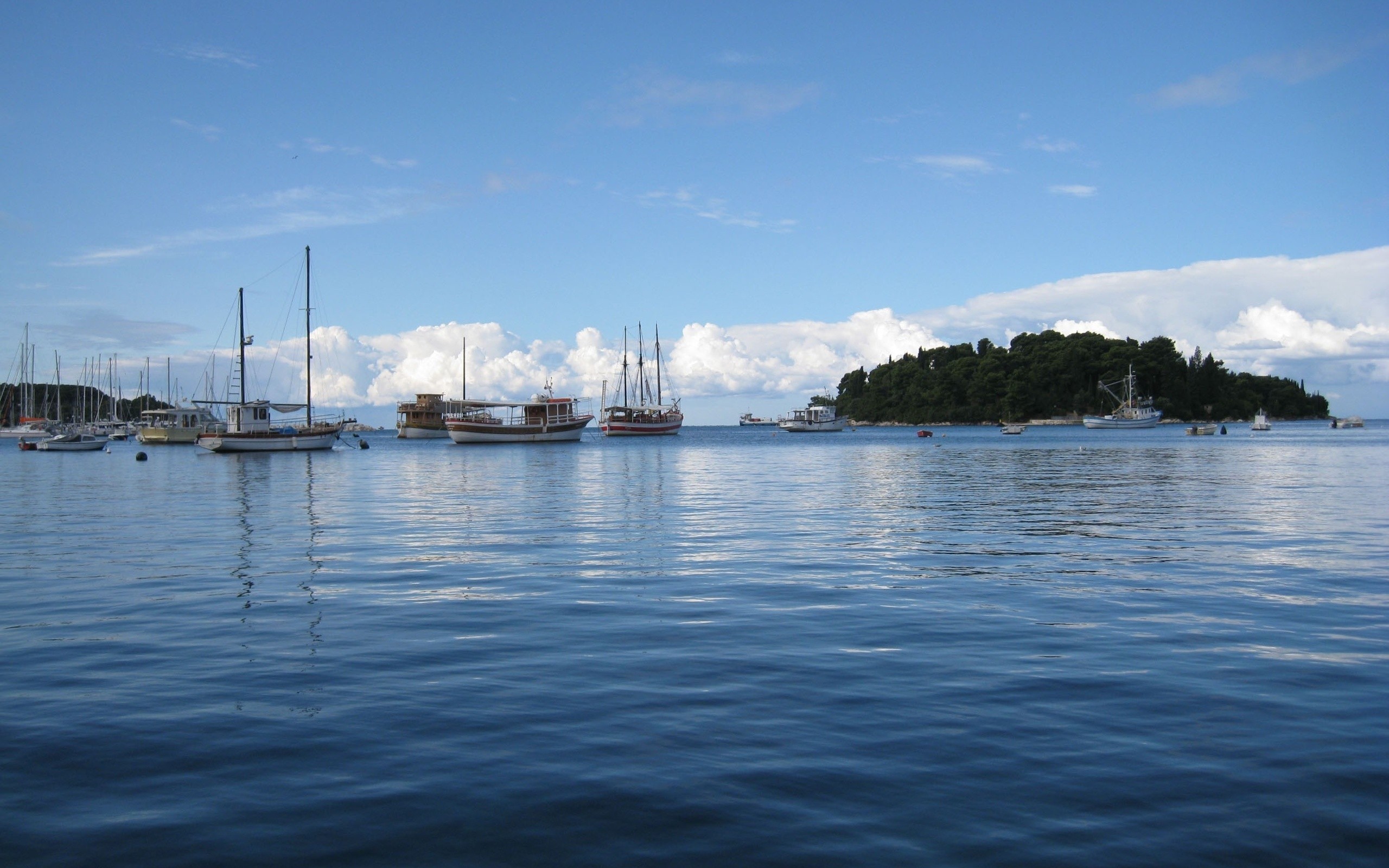 яхта, море, остров
