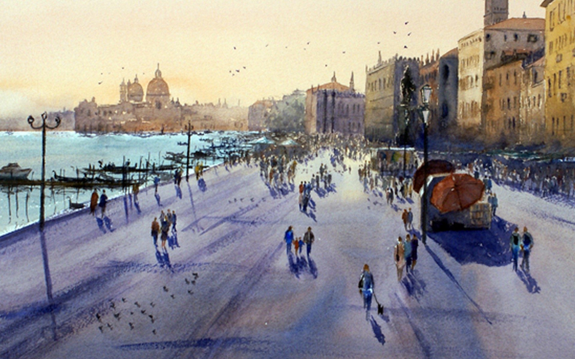 жизнь, акварель, Венеция