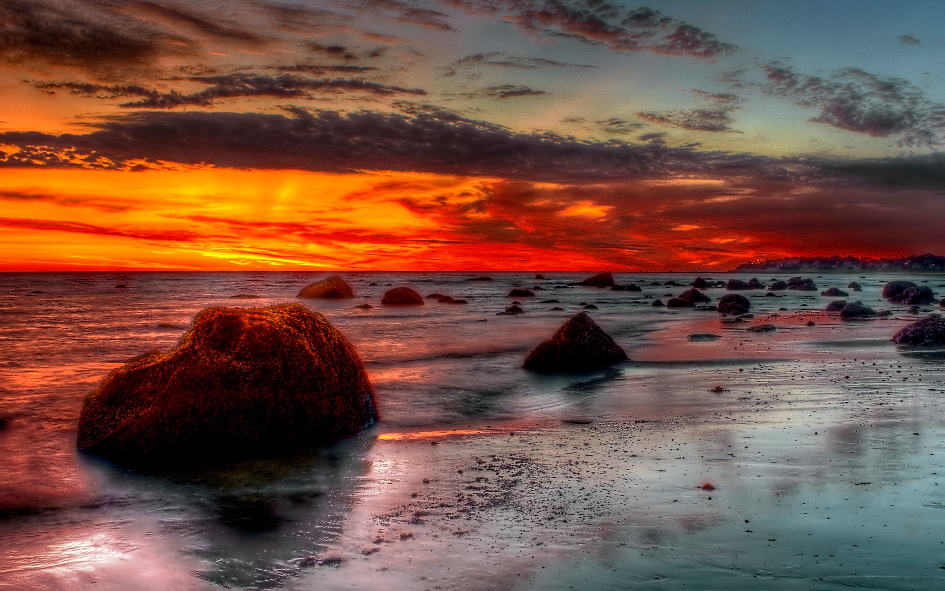 hdr, море, прилив