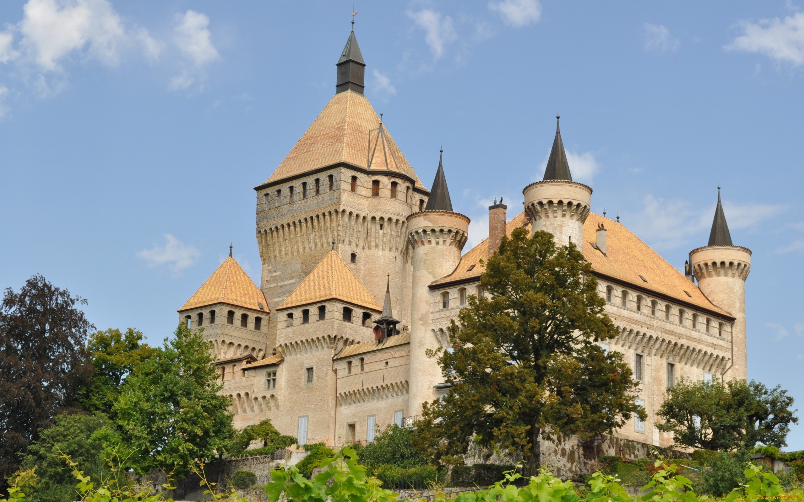 vufflens, небо, château