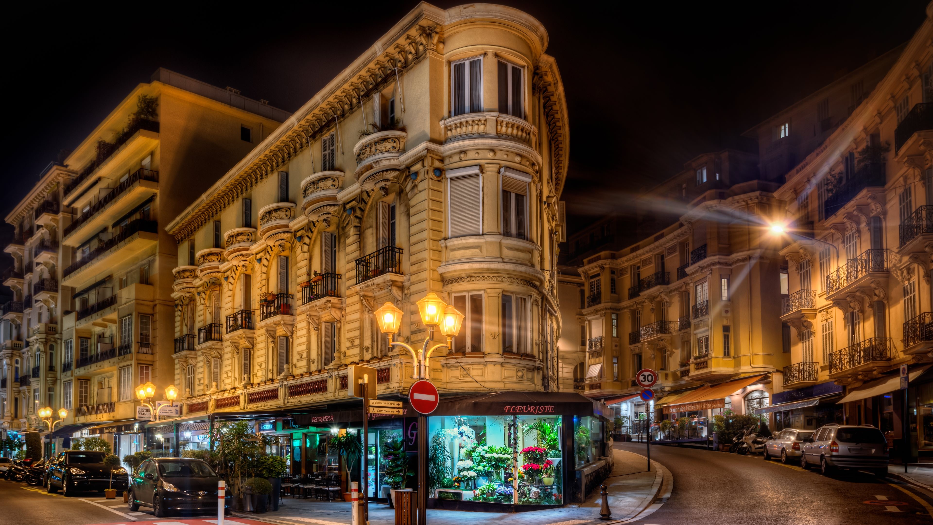 monaco, nuit, город