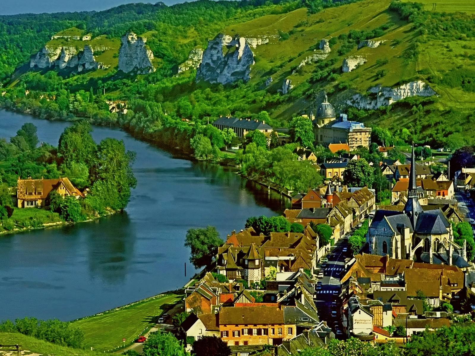 деревня, francii, гора