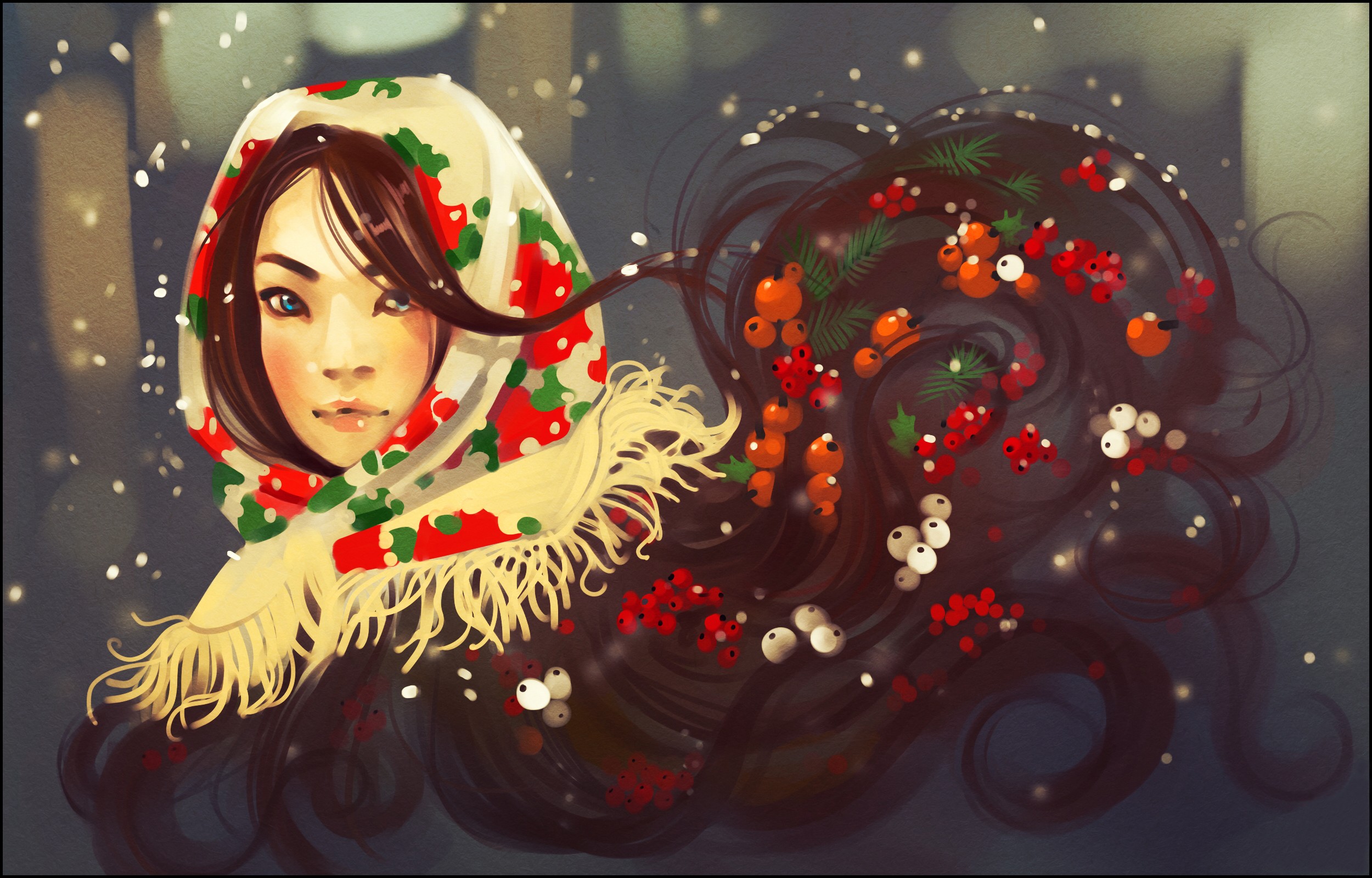 зима, рисунок